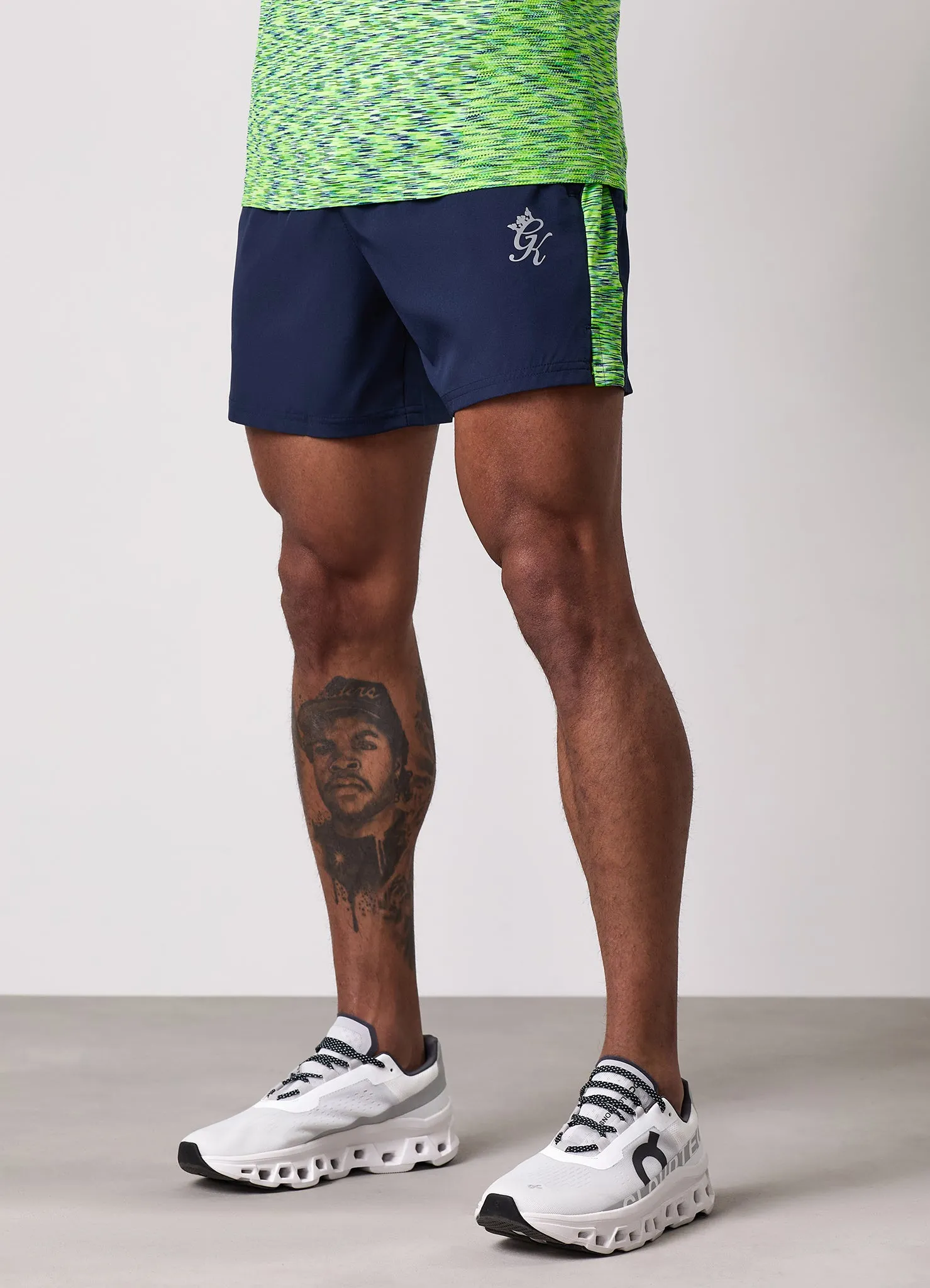 Gym King Space Dye Panel 5" Short - Navy/Lime/Navy Grindle sold by The Gym King product image thumbnail 3