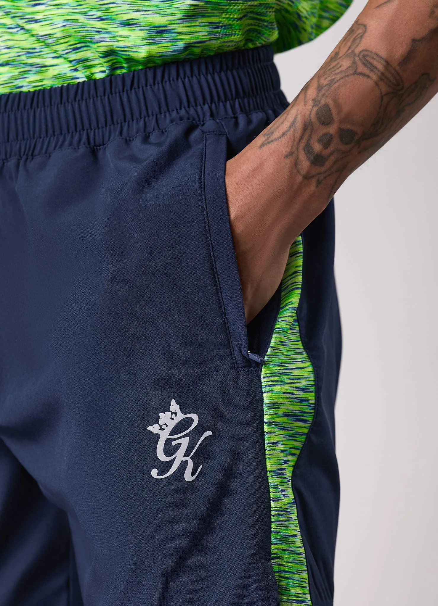 Gym King Space Dye Panel 5" Short - Navy/Lime/Navy Grindle sold by The Gym King product image thumbnail 5