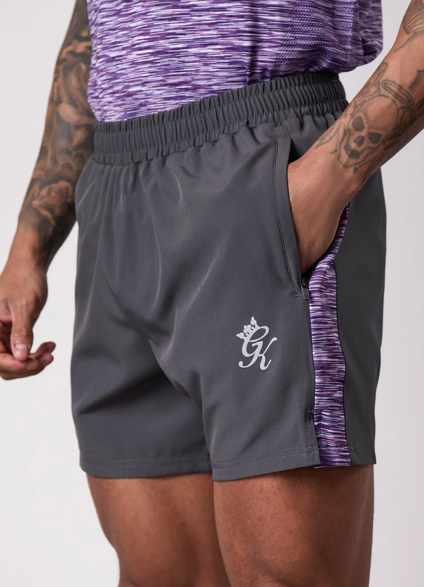 Gym King Space Dye Panel 5" Short - Graphite/Purple Haze Multi sold by The Gym King product image thumbnail 4