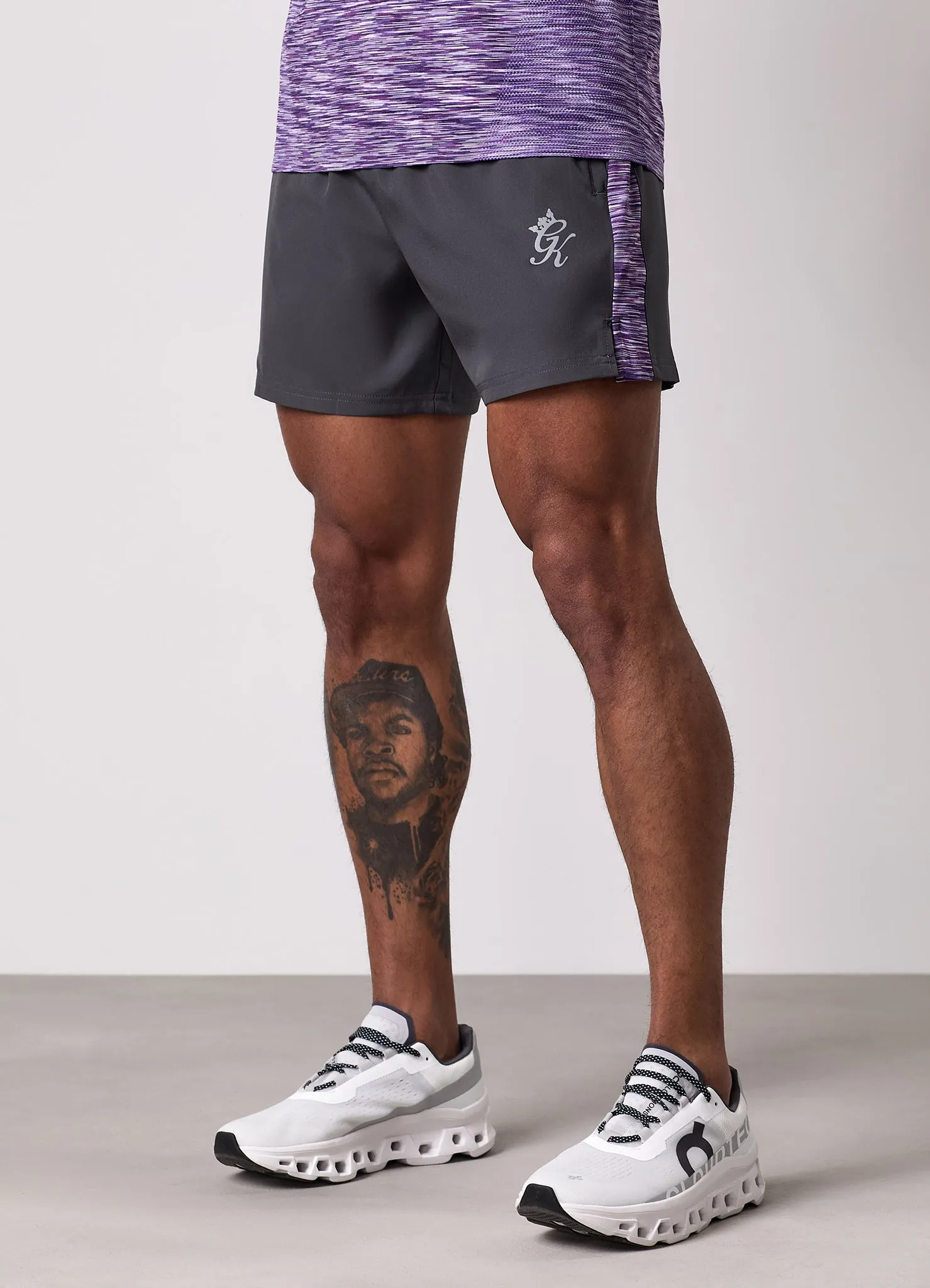 Gym King Space Dye Panel 5" Short - Graphite/Purple Haze Multi sold by The Gym King