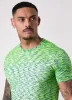 Gym King Energy Seamless Space Dye Tee - Lime/Navy Grindle sold by The Gym King