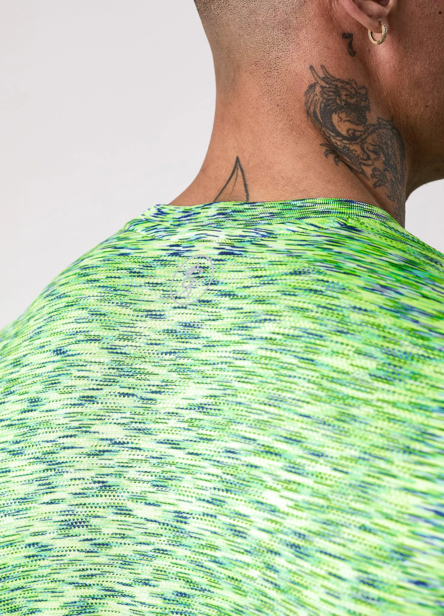 Gym King Energy Seamless Space Dye Tee - Lime/Navy Grindle sold by The Gym King product image thumbnail 4