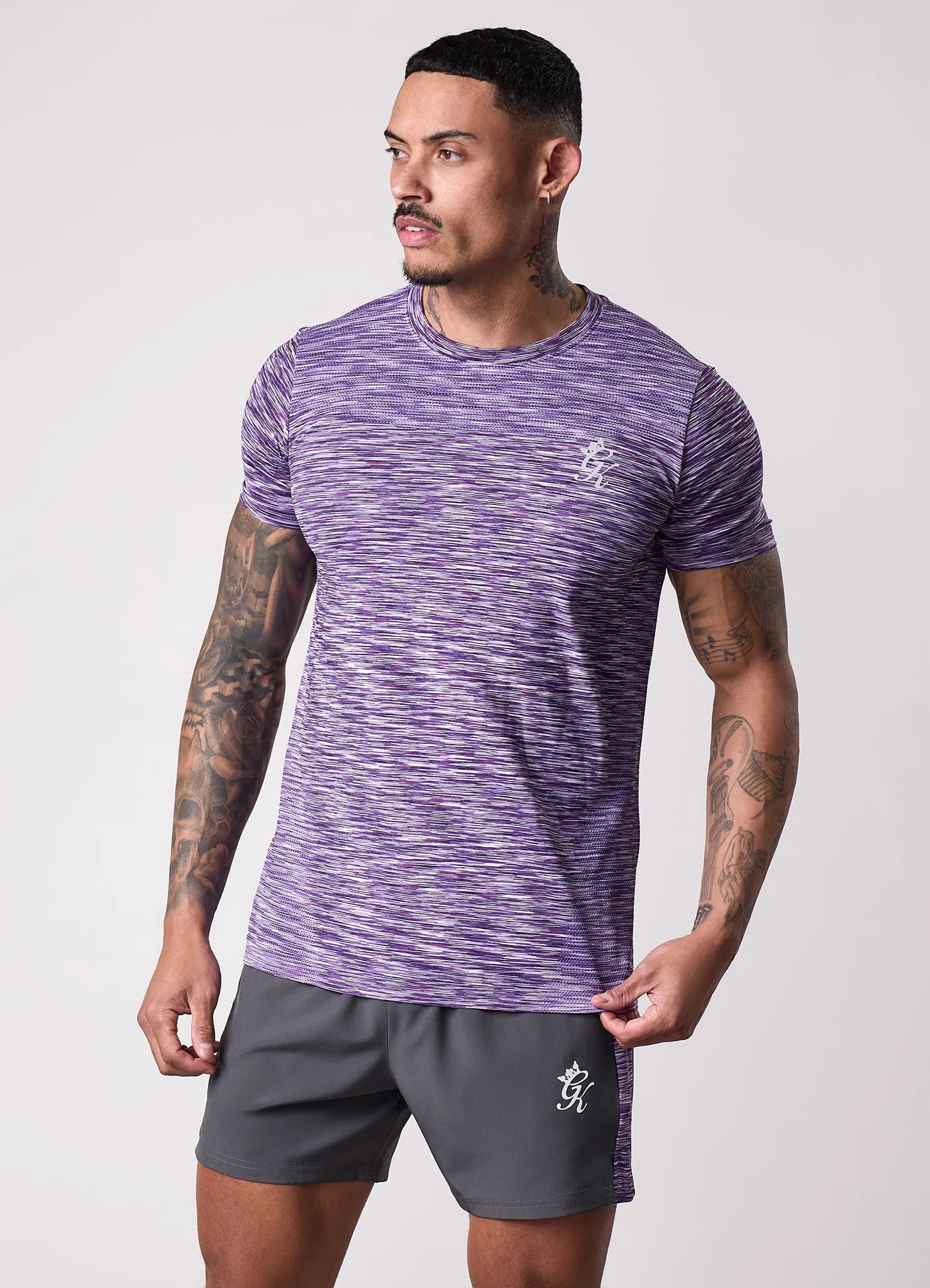 Gym King Energy Seamless Space Dye Tee - Purple Haze Multi sold by The Gym King
