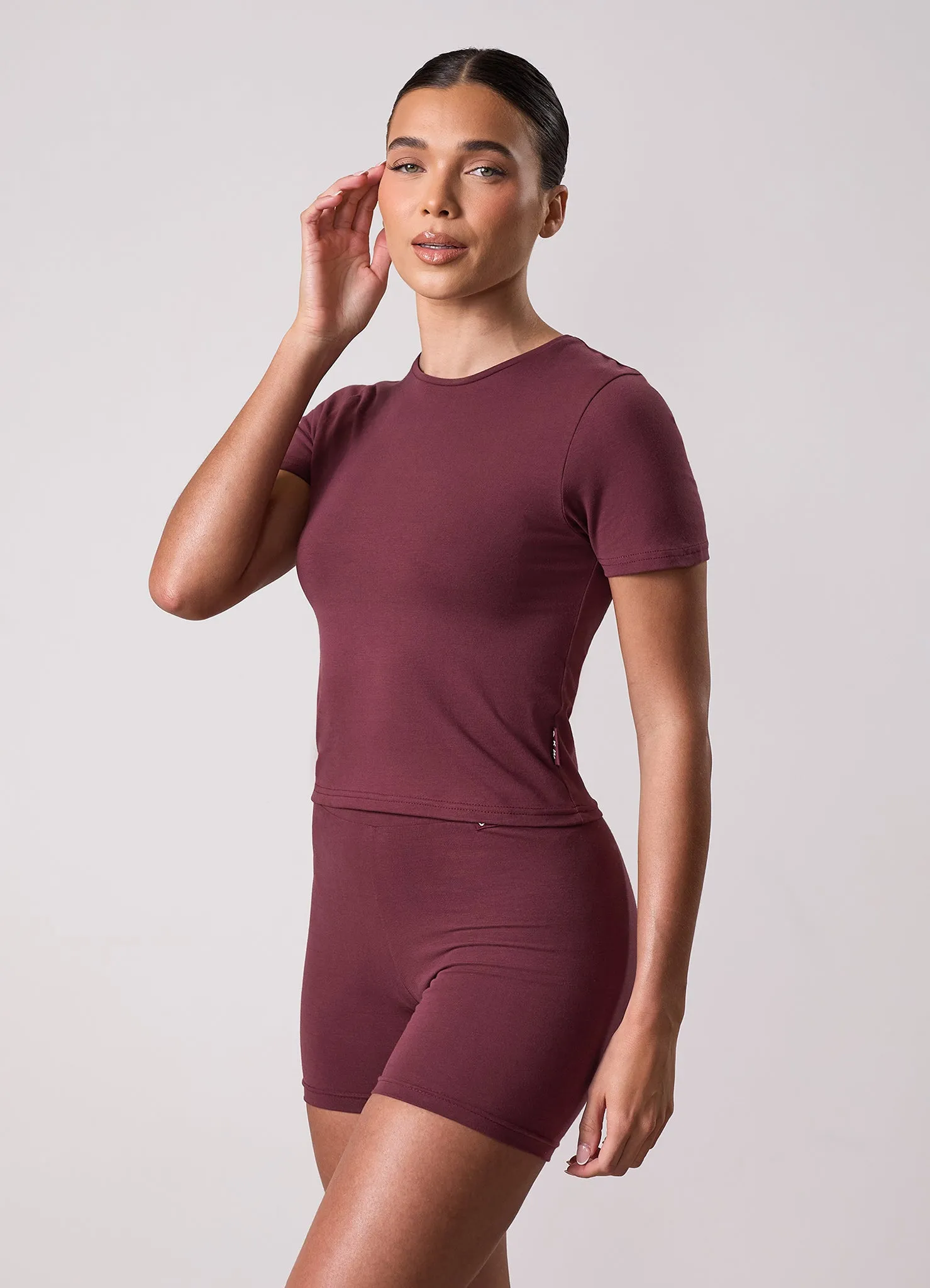 Gym King Plush Short Sleeve Tee - Burgundy sold by The Gym King