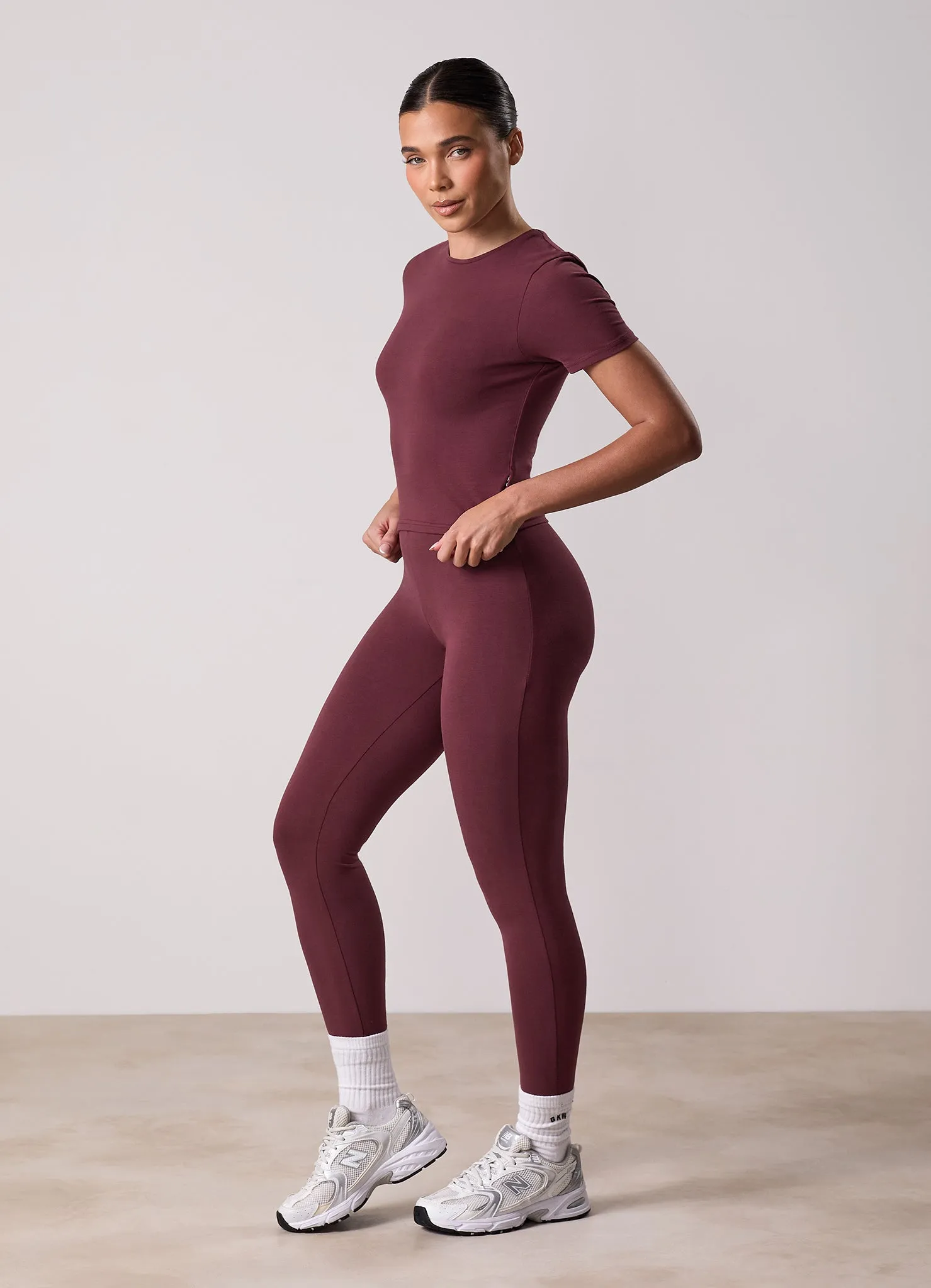 Gym King Plush Jersey Legging - Burgundy sold by The Gym King product image thumbnail 5