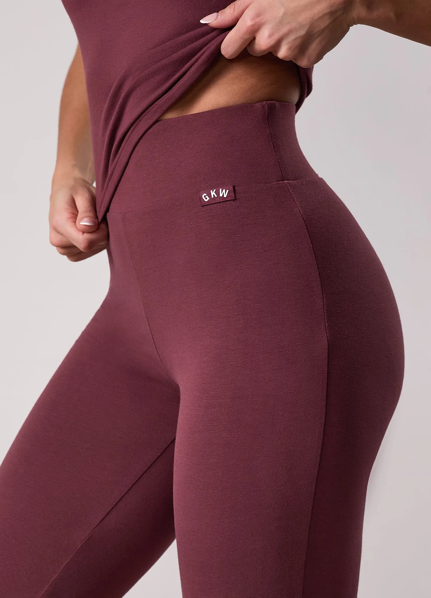 Gym King Plush Jersey Flared Legging - Burgundy sold by The Gym King product image thumbnail 4