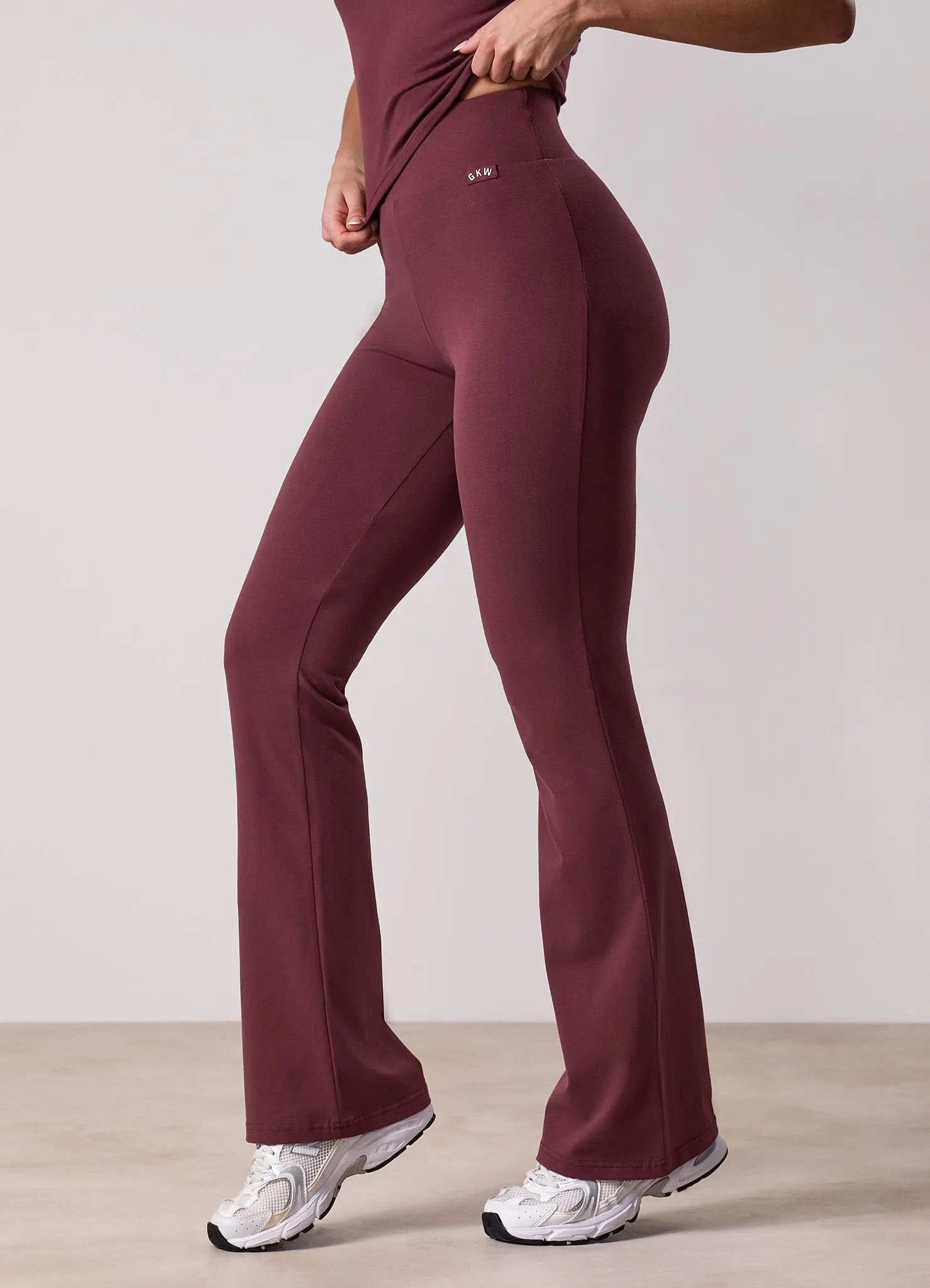Gym King Plush Jersey Flared Legging - Burgundy sold by The Gym King