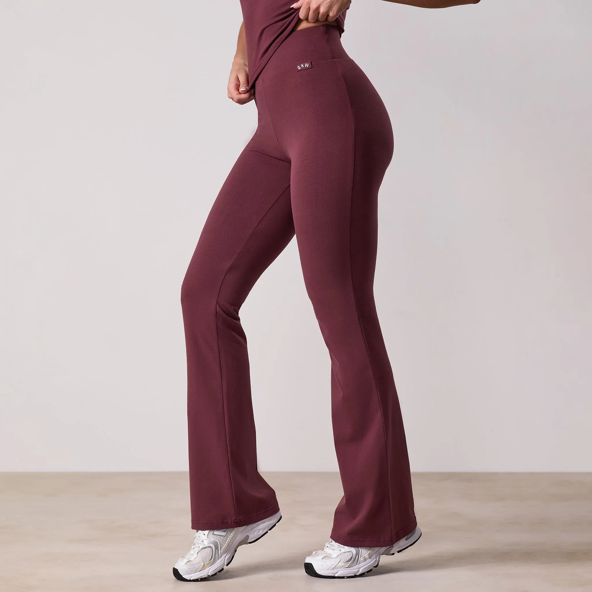 Gym King Plush Jersey Flared Legging - Burgundy sold by The Gym King product image thumbnail 2