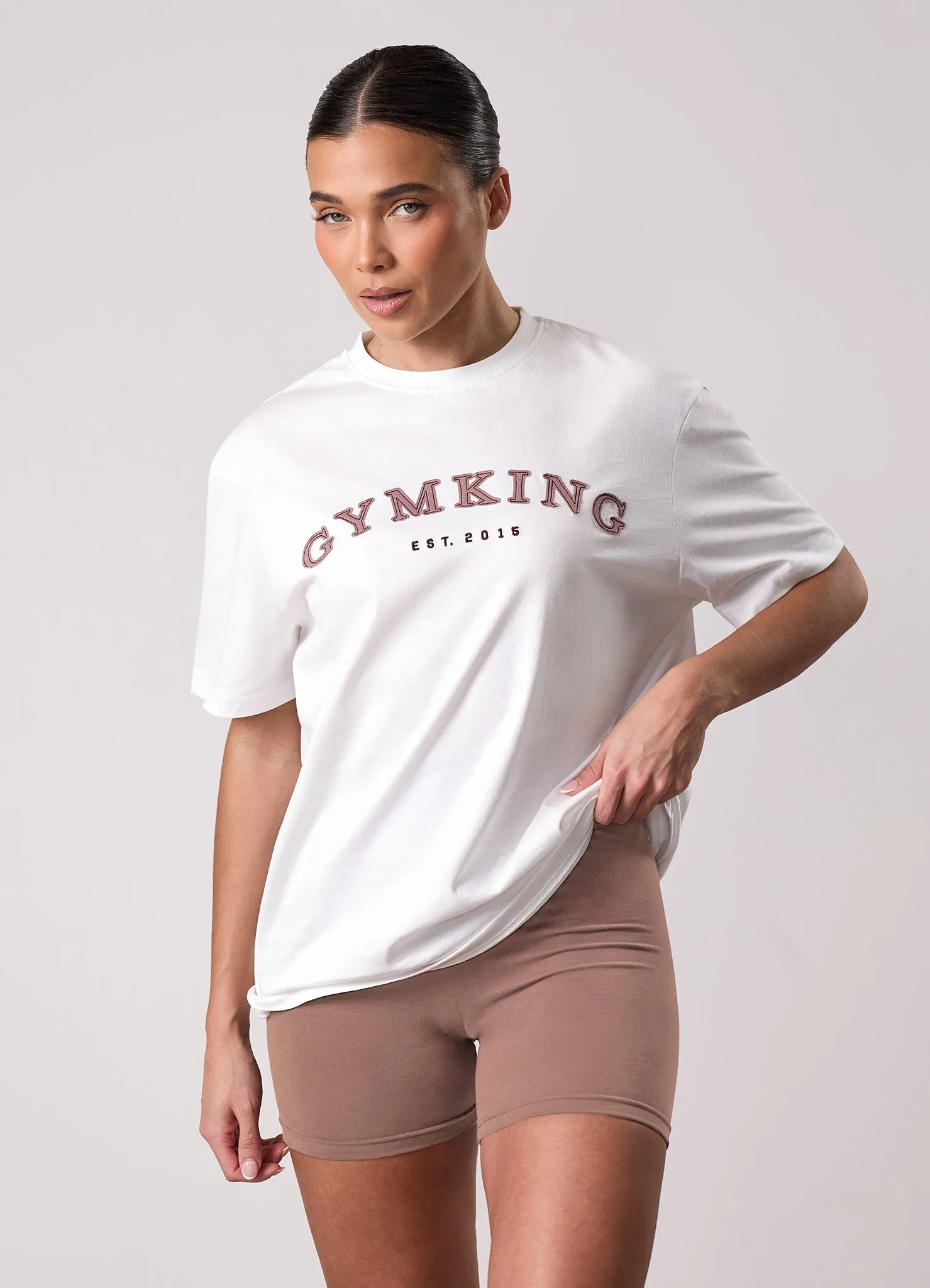 Gym King Compose Jersey Boyfriend Tee - Cream sold by The Gym King product image thumbnail 3