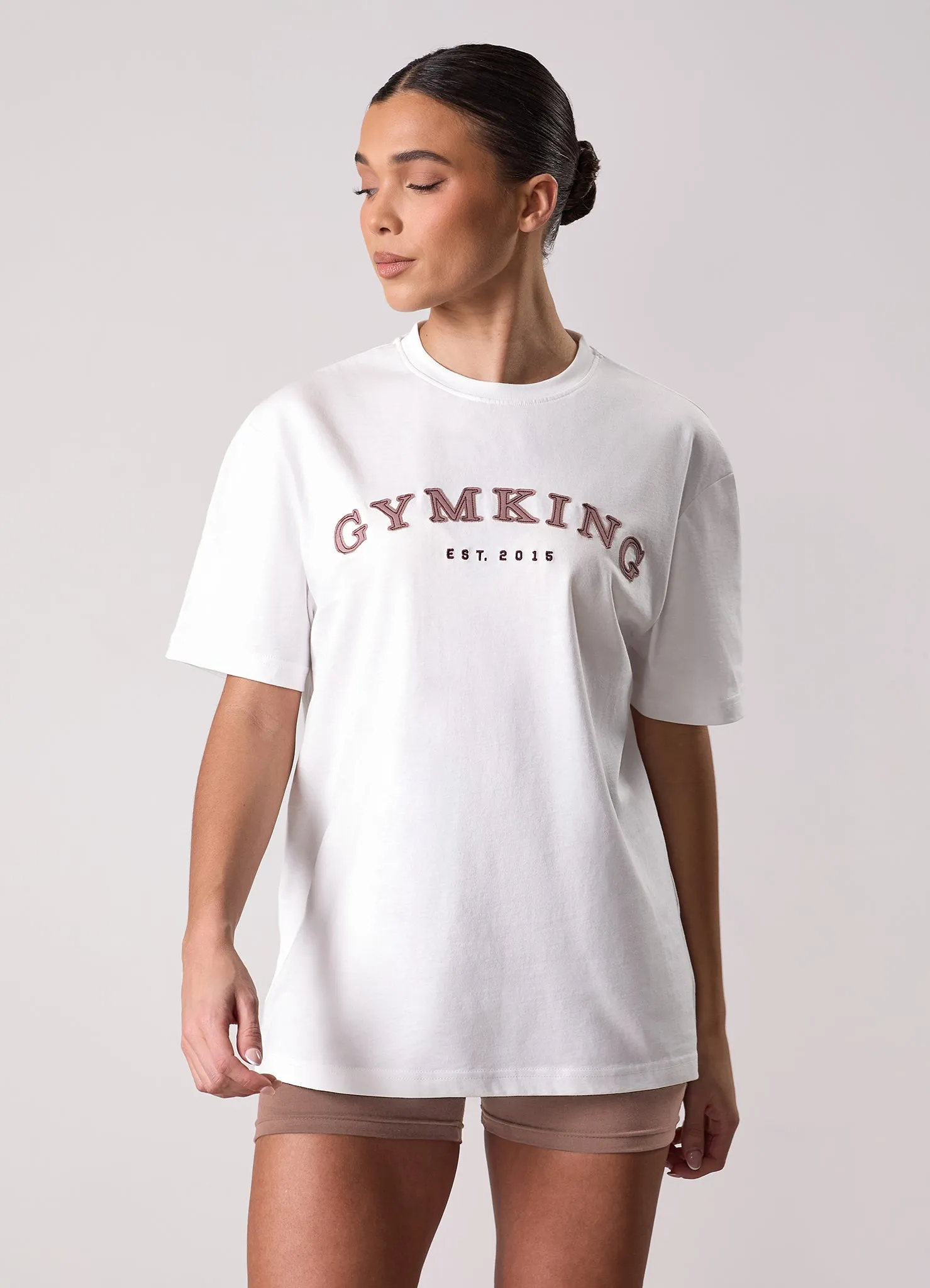 Gym King Compose Jersey Boyfriend Tee - Cream sold by The Gym King