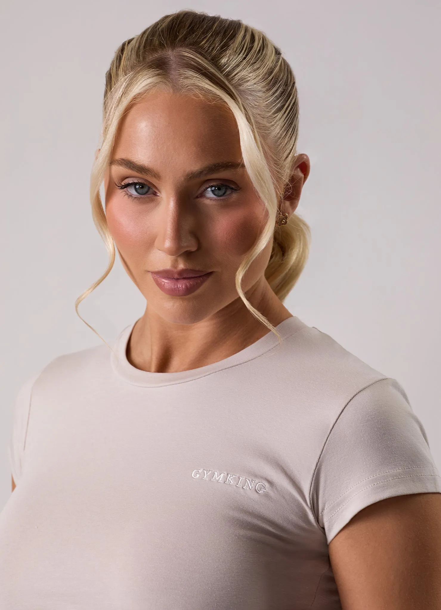 Gym King 365 Crop Jersey Tee - Pebble sold by The Gym King product image thumbnail 3