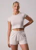 Gym King 365 Crop Jersey Tee - Pebble sold by The Gym King