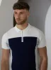 Gym King Signature Colour Block Polo - Navy sold by The Gym King