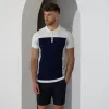 Gym King Signature Colour Block Polo - Navy sold by The Gym King