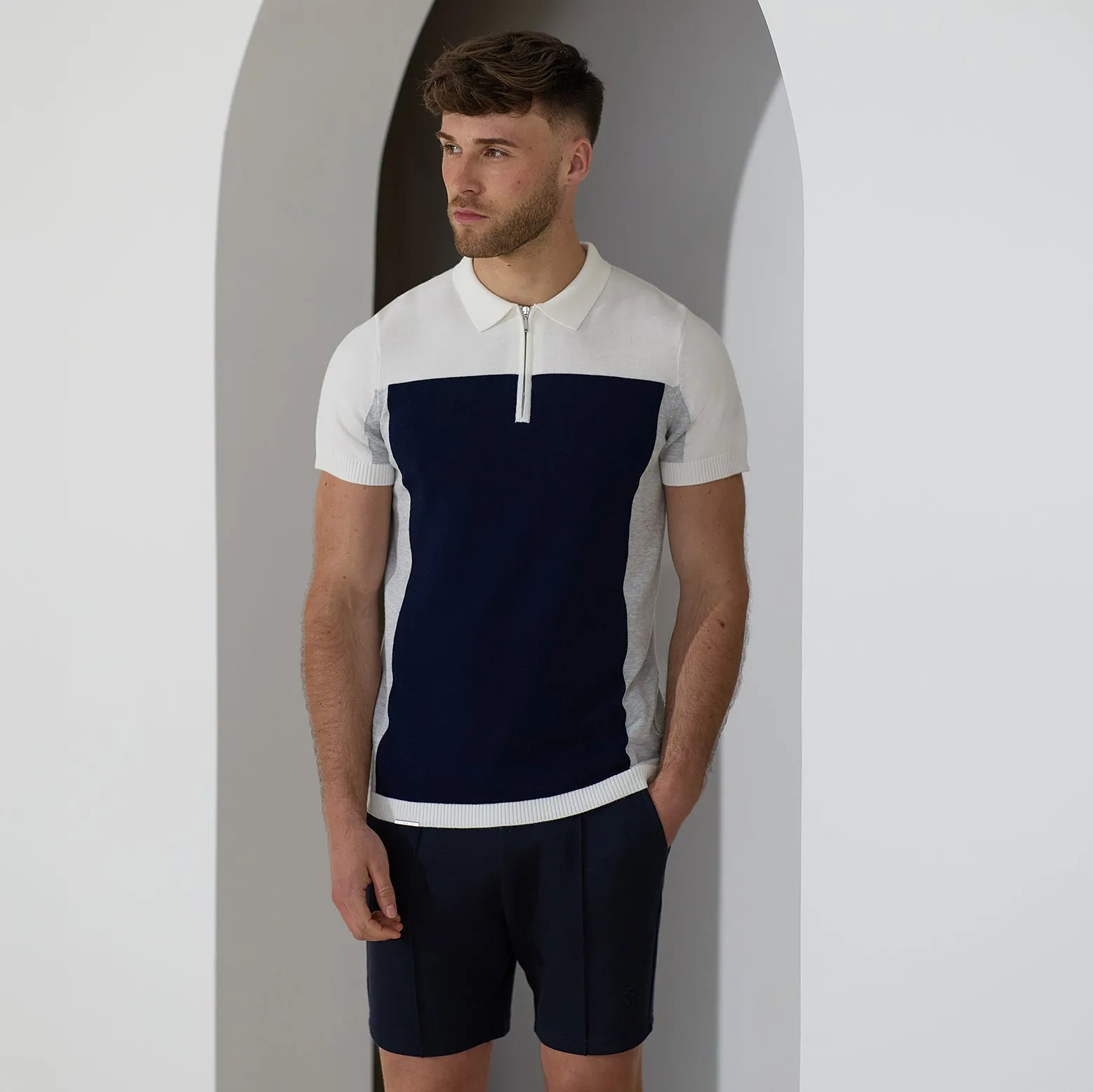 Gym King Signature Colour Block Polo - Navy sold by The Gym King product image thumbnail 2