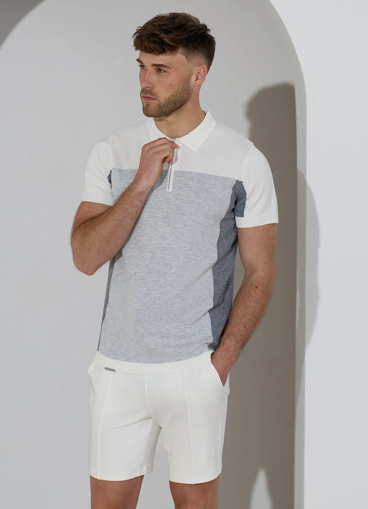 Gym King Signature Colour Block Polo - Grey sold by The Gym King
