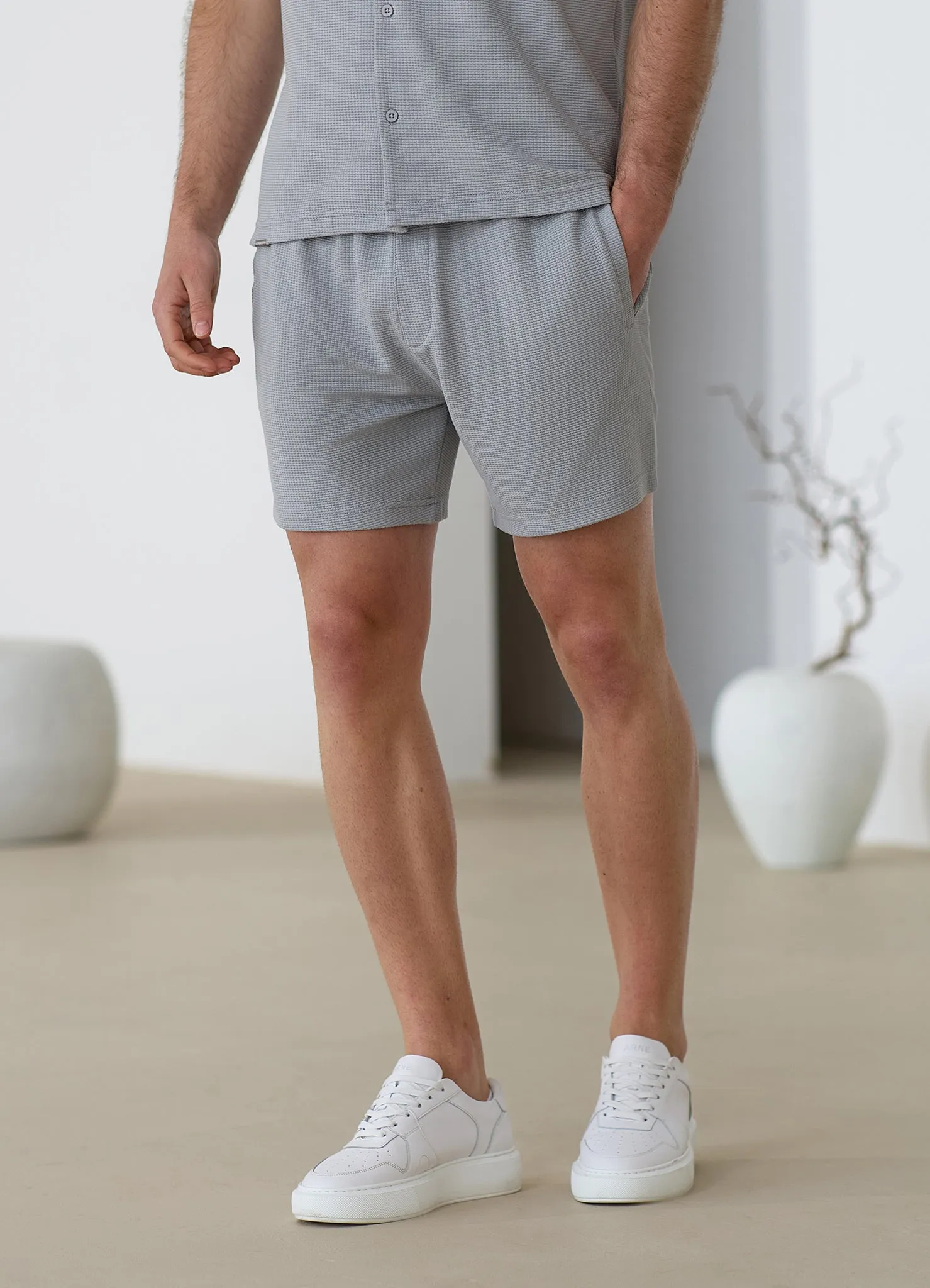Gym King Signature Waffle Short - Urban Grey sold by The Gym King product image thumbnail 4