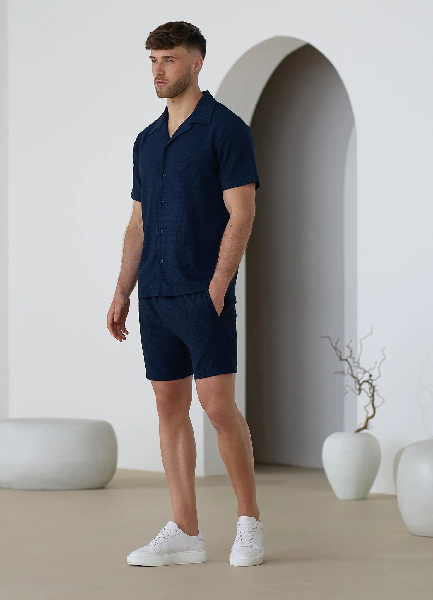 Gym King Signature Waffle Short - Navy sold by The Gym King product image thumbnail 3