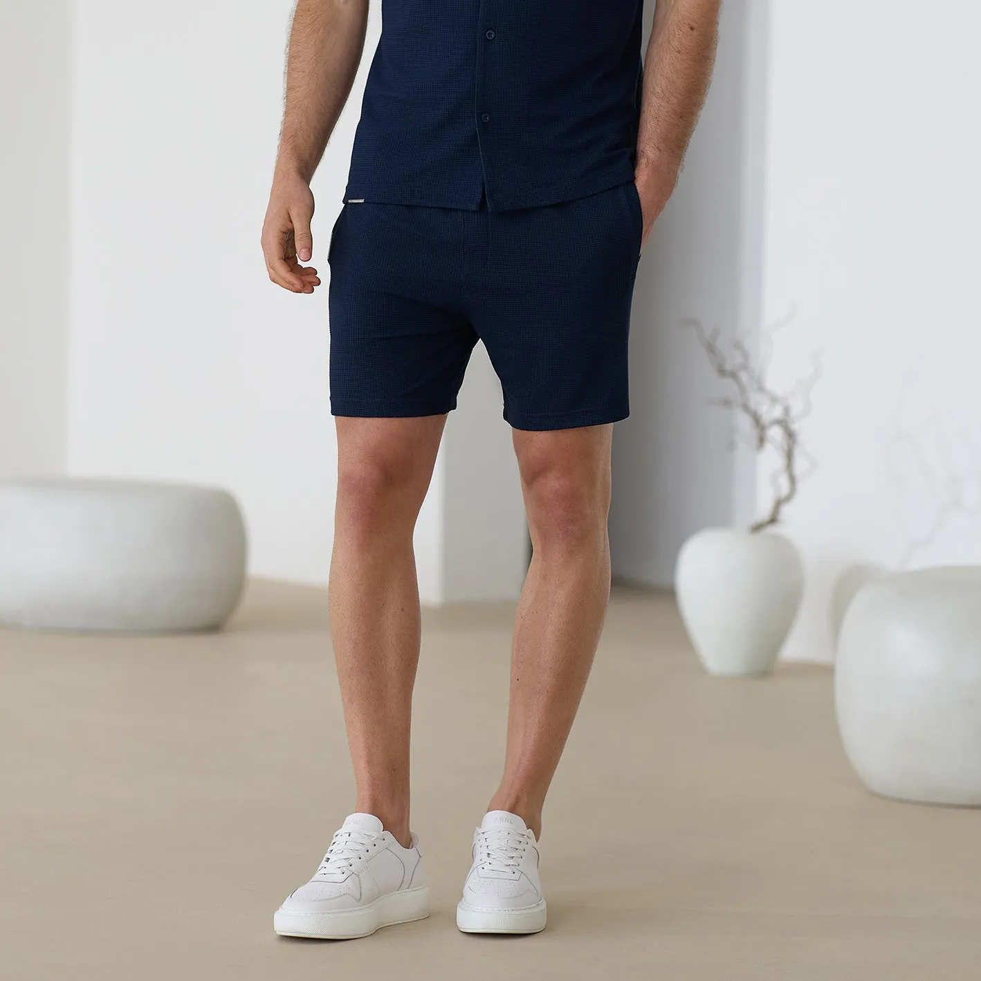 Gym King Signature Waffle Short - Navy sold by The Gym King product image thumbnail 2