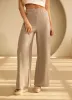 Gym King Rib Split Hem Trouser Petite - Mocha sold by The Gym King