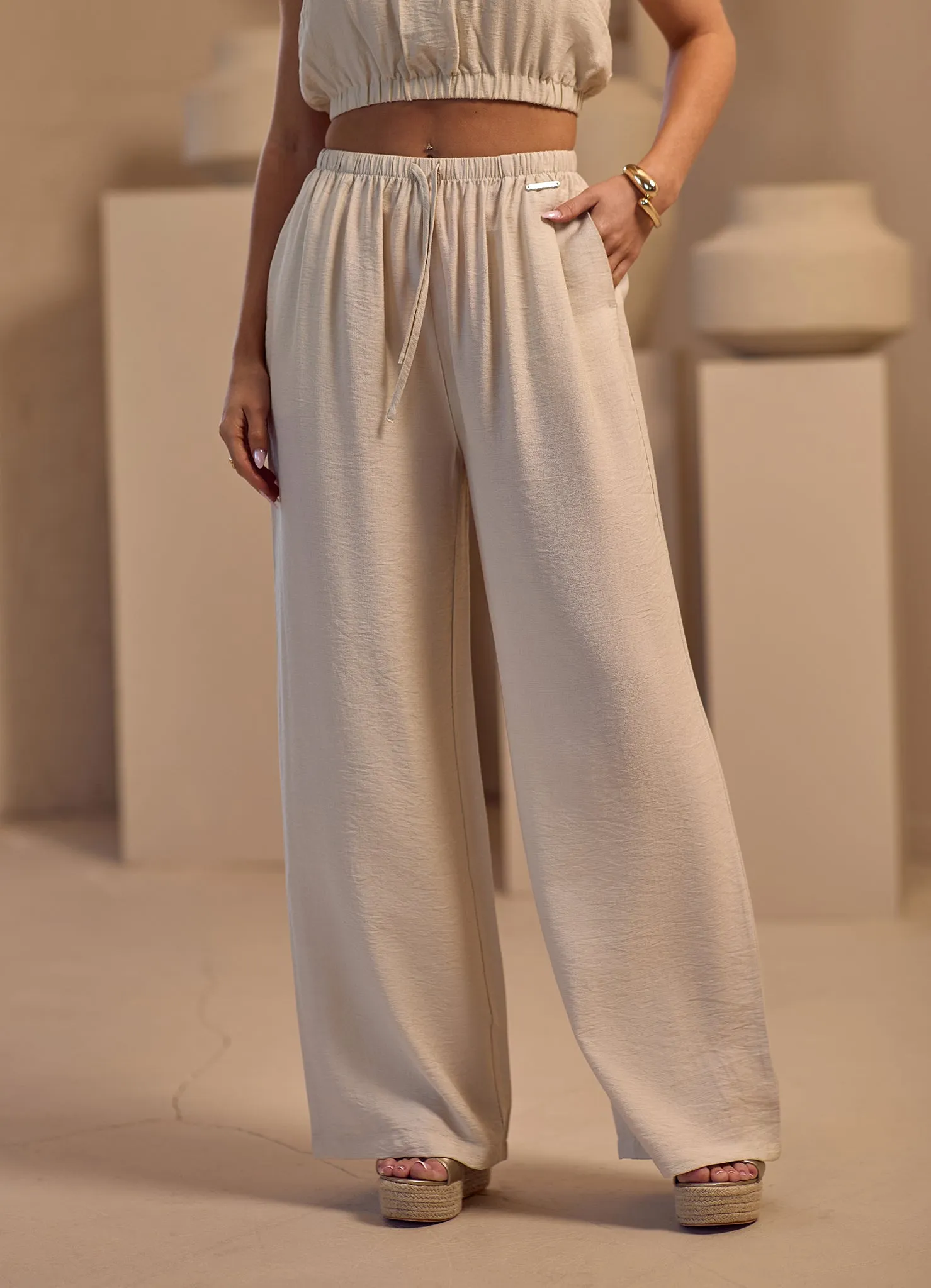 Gym King Signature Woven Trousers Petite - Warm Linen sold by The Gym King