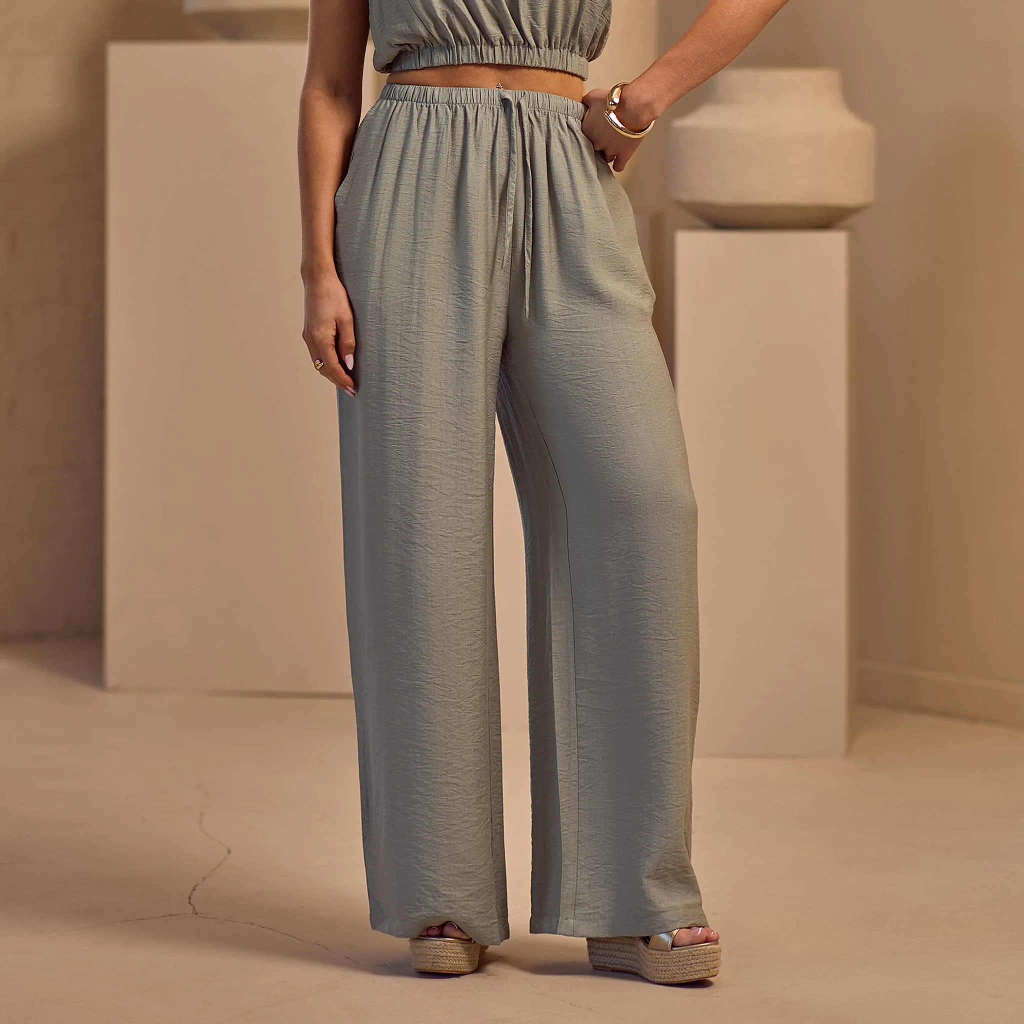 Gym King Signature Woven Trousers Petite - Sage sold by The Gym King product image thumbnail 2