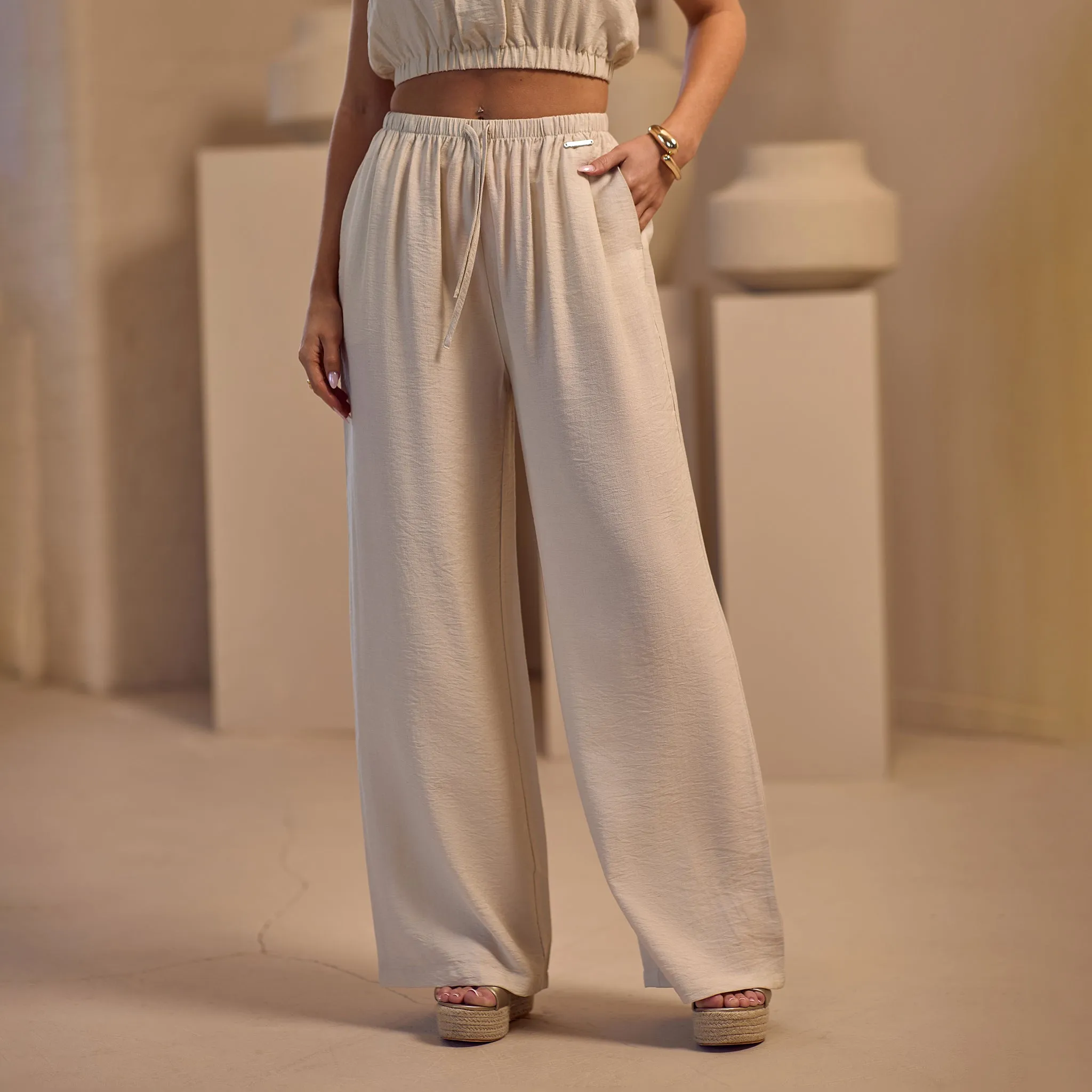 Gym King Signature Woven Trousers - Warm Linen sold by The Gym King product image thumbnail 2