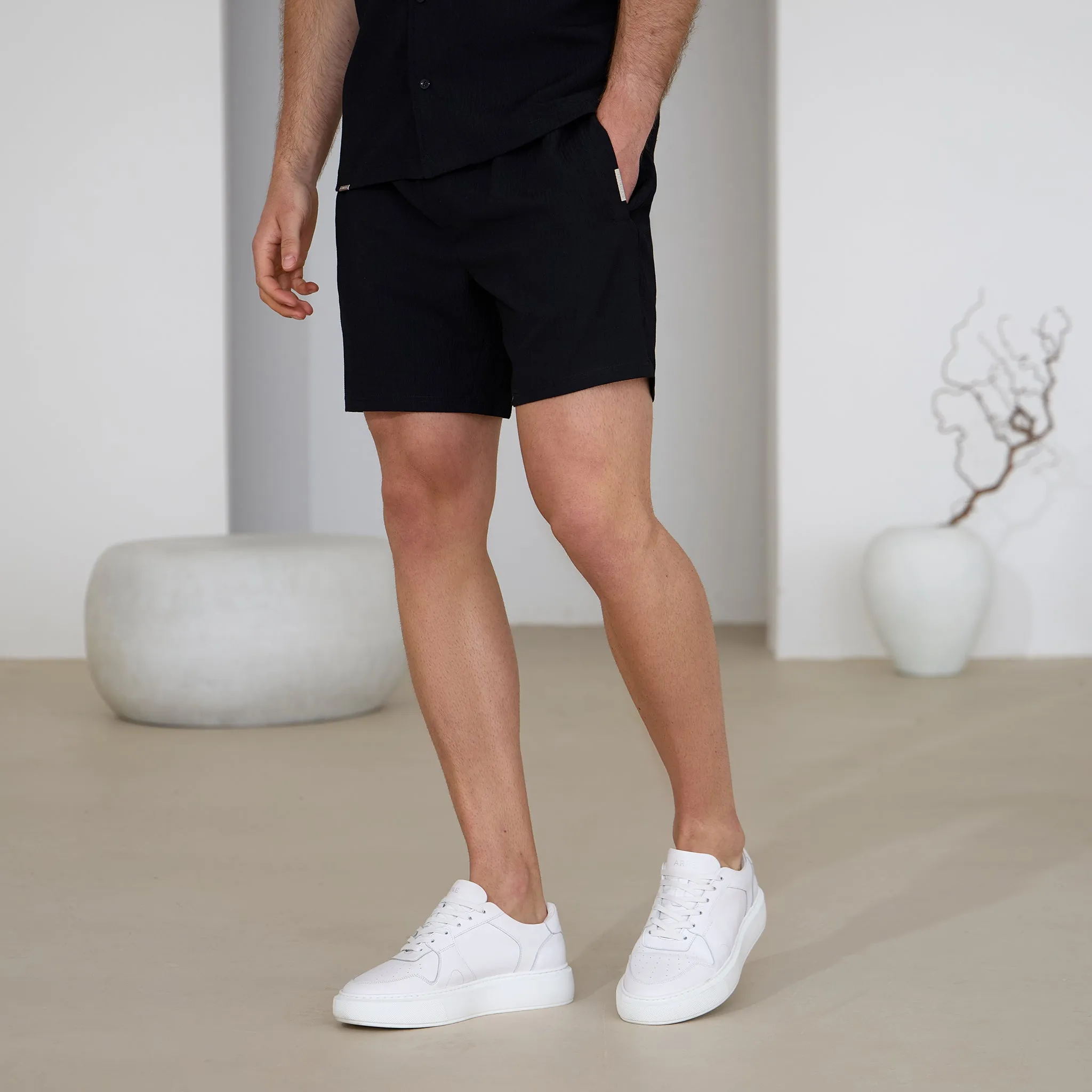 Gym King Signature Woven Texture Short - Black sold by The Gym King product image thumbnail 2