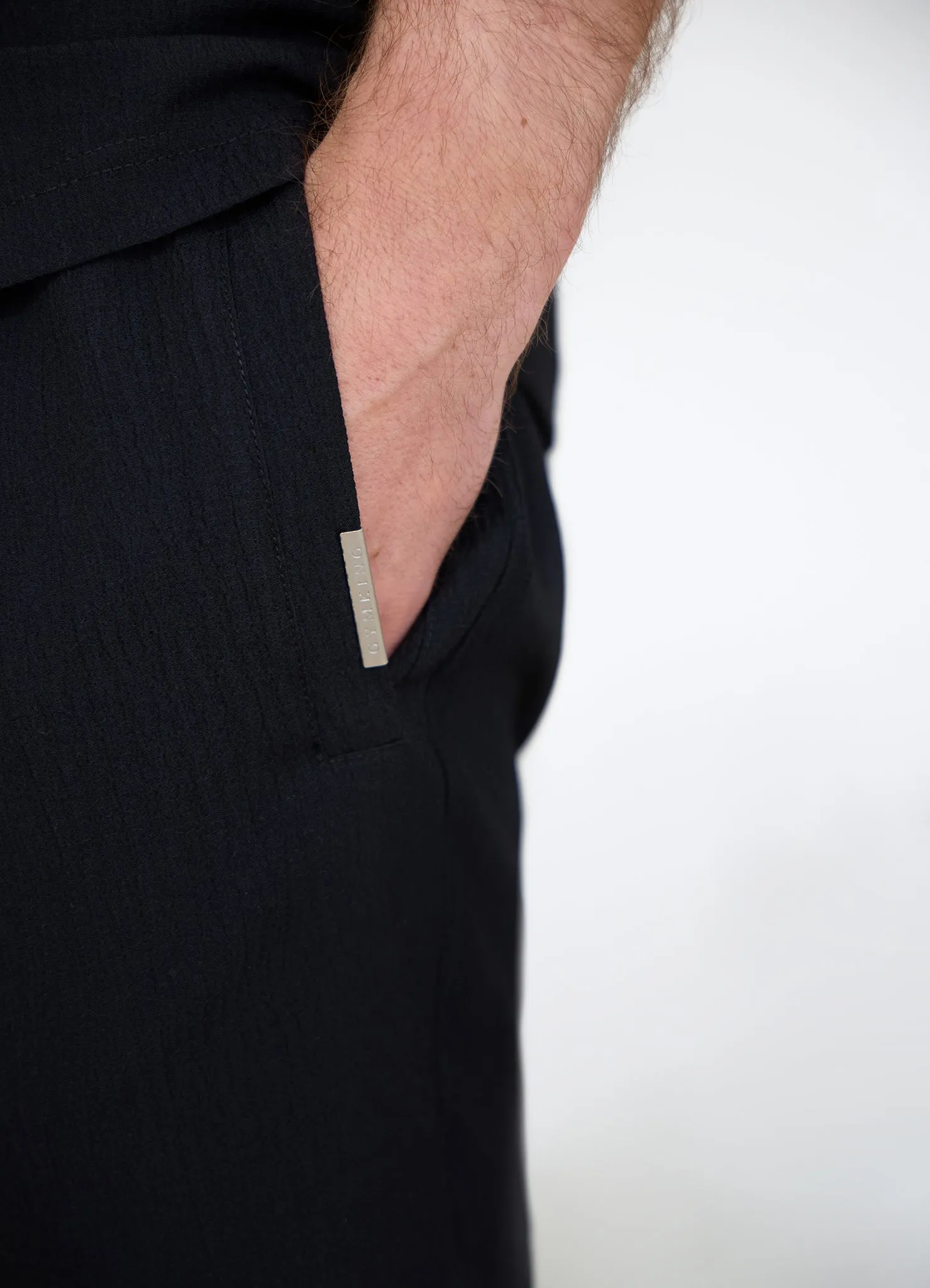 Gym King Signature Woven Texture Short - Black sold by The Gym King product image thumbnail 4