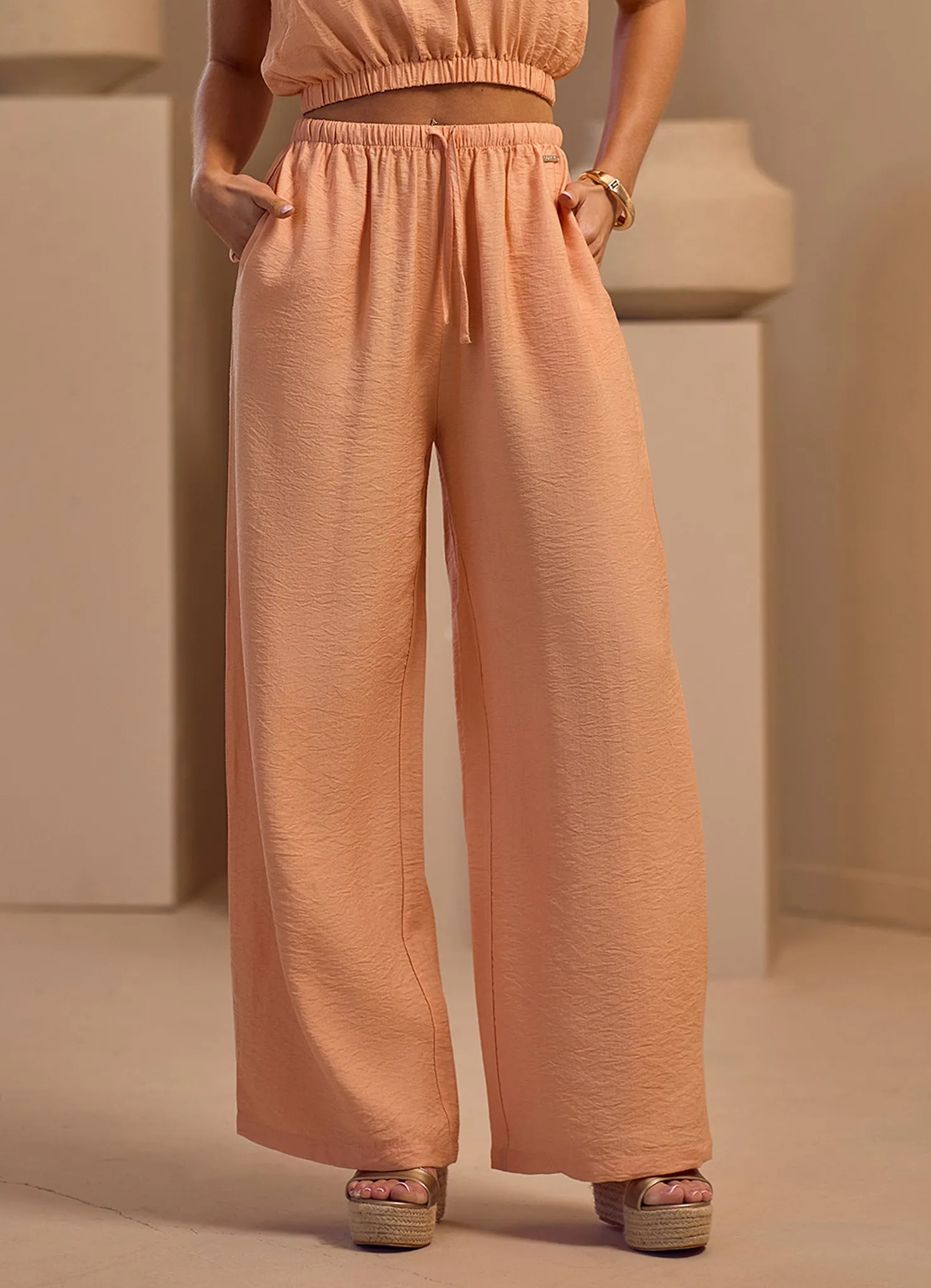 Gym King Signature Woven Trousers Petite - Apricot sold by The Gym King