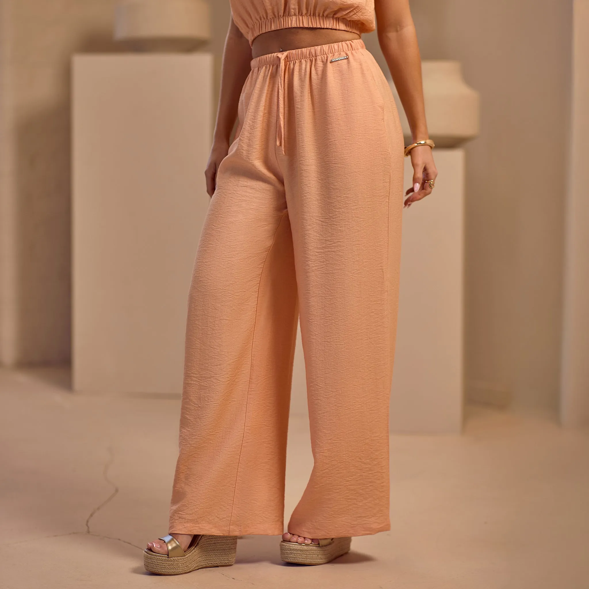 Gym King Signature Woven Trousers Petite - Apricot sold by The Gym King product image thumbnail 2