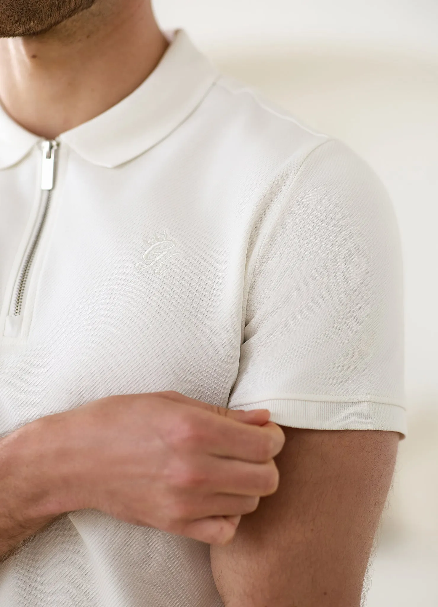 Gym King Portals Texture Polo - Cream sold by The Gym King product image thumbnail 4