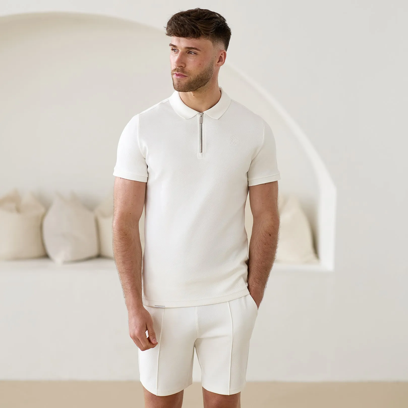 Gym King Portals Texture Polo - Cream sold by The Gym King product image thumbnail 2
