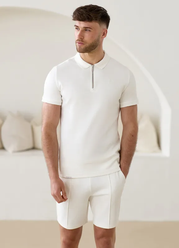 Gym King Portals Texture Polo - Cream made by The Gym King
