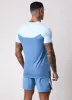 Gym King Flex 2.0 Tee - Iced Aqua/Coastal Blue sold by The Gym King