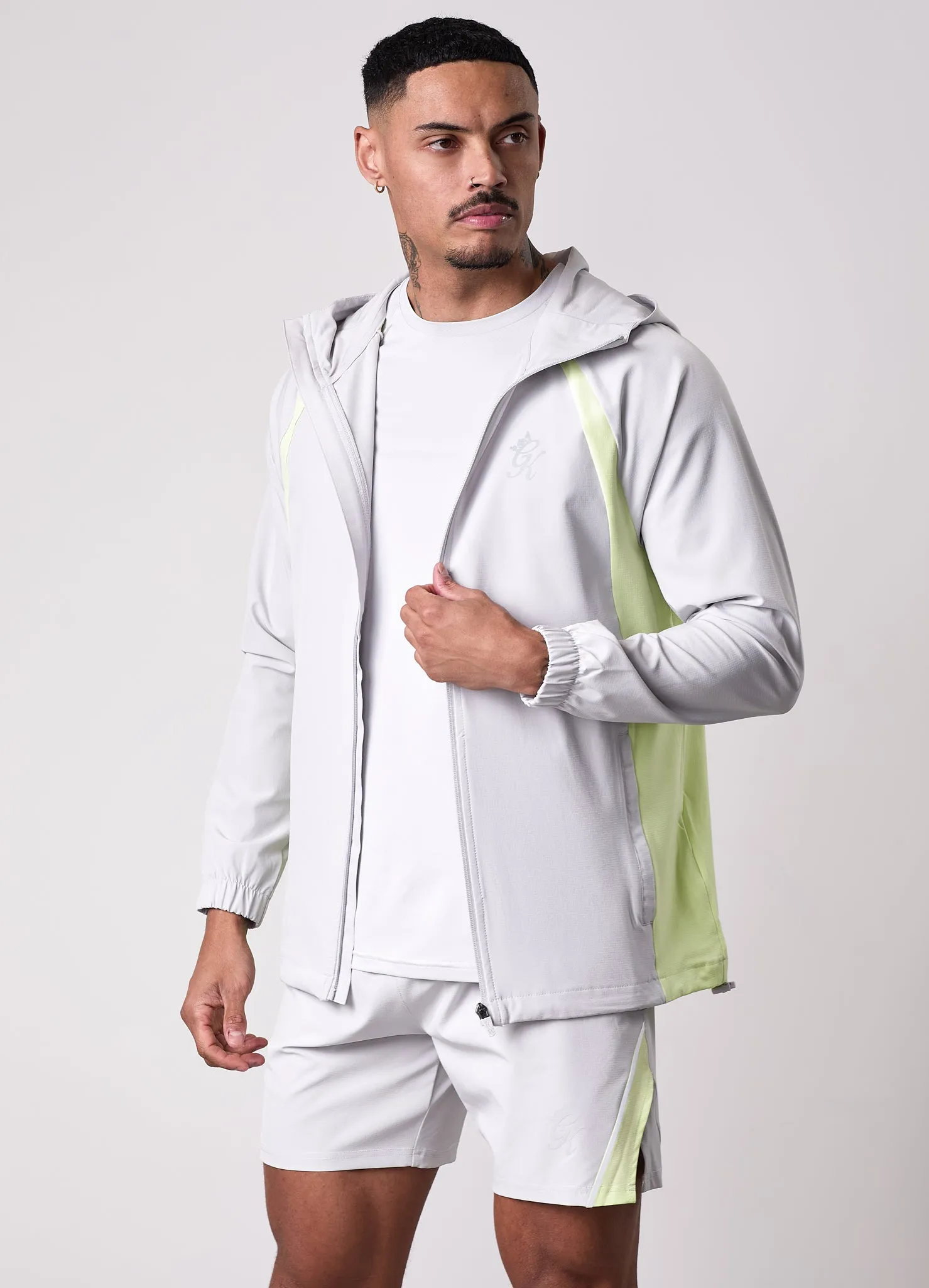 Gym King Flex 2.0 Woven Hood - Light Grey/Sherbet Lime sold by The Gym King
