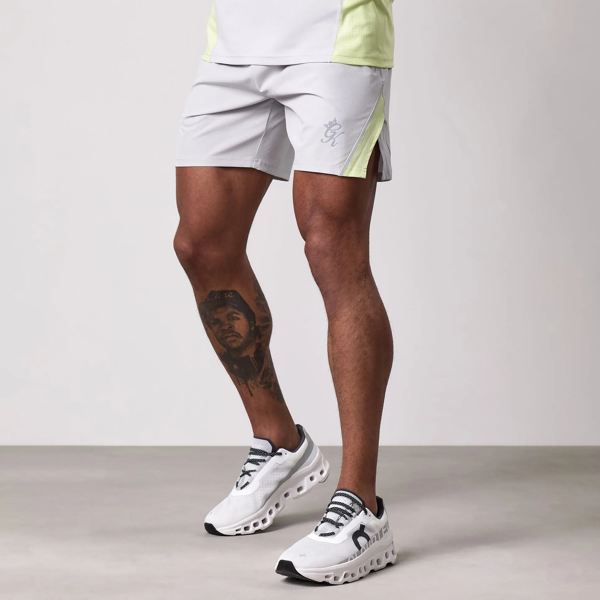 Gym King Flex 2.0 Short - Light Grey/Sherbet Lime sold by The Gym King product image thumbnail 2