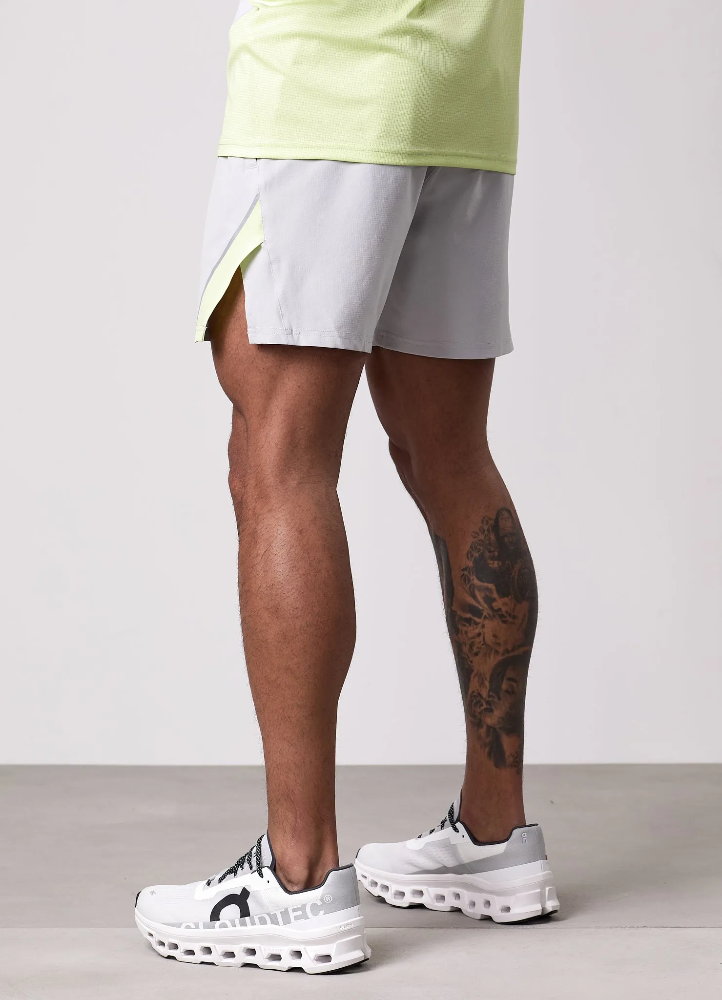 Gym King Flex 2.0 Short - Light Grey/Sherbet Lime sold by The Gym King product image thumbnail 4