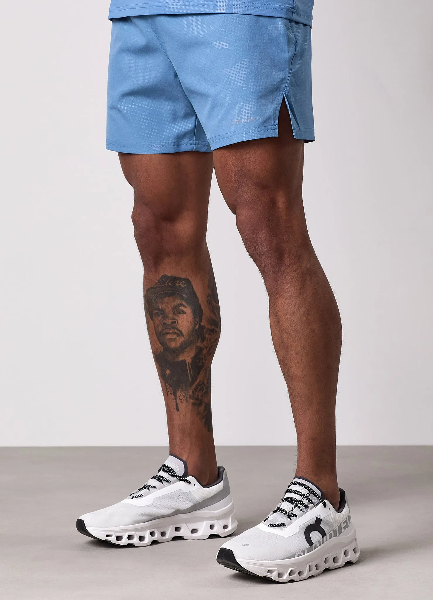 Gym King Debossed Camo Short 5" - Coastal Blue sold by The Gym King