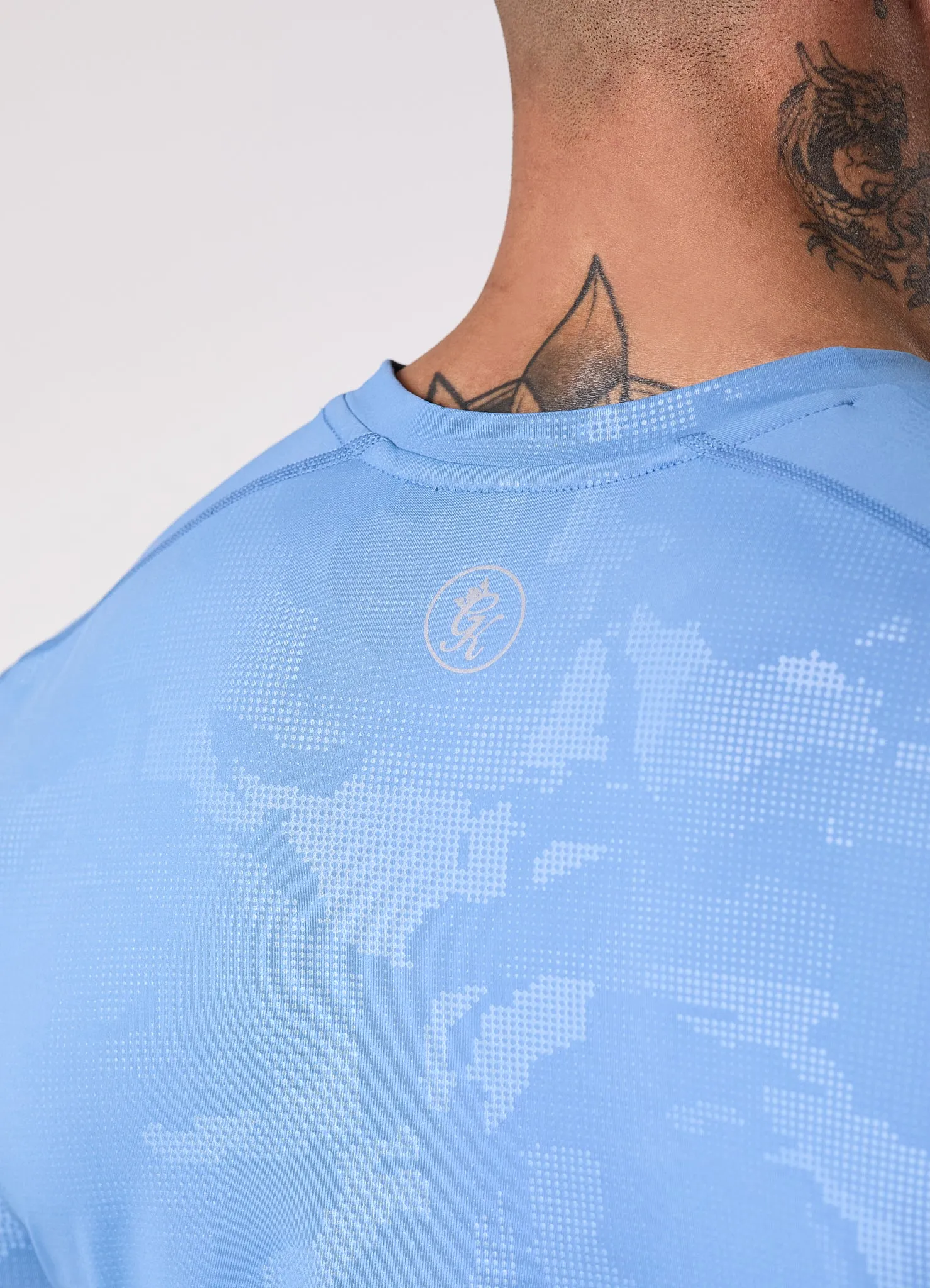 Gym King Debossed Camo Short Sleeve Tee - Coastal Blue sold by The Gym King product image thumbnail 4