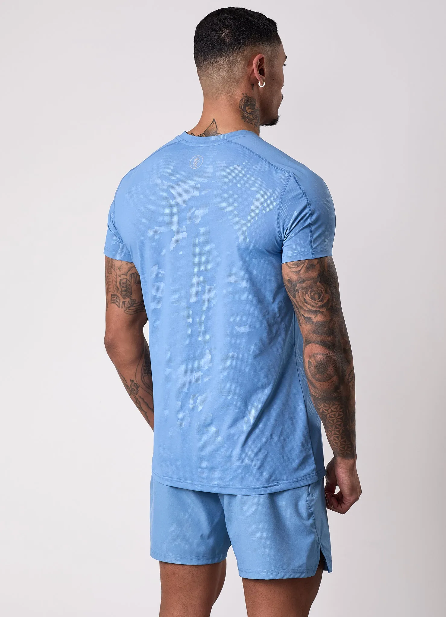 Gym King Debossed Camo Short Sleeve Tee - Coastal Blue sold by The Gym King product image thumbnail 3