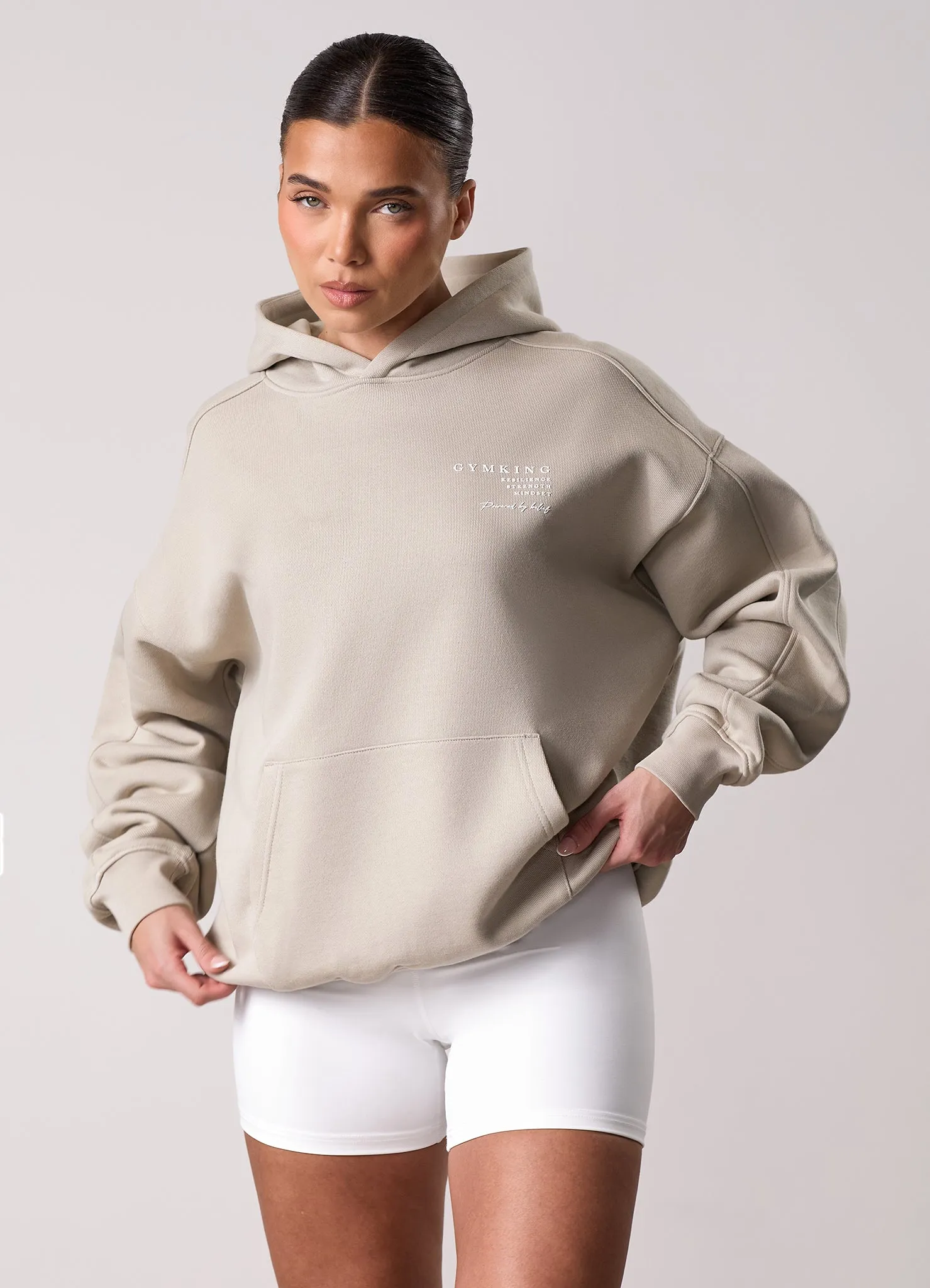 Gym King Define Oversized Hood Tracksuit - Vanilla Brown sold by The Gym King product image thumbnail 4