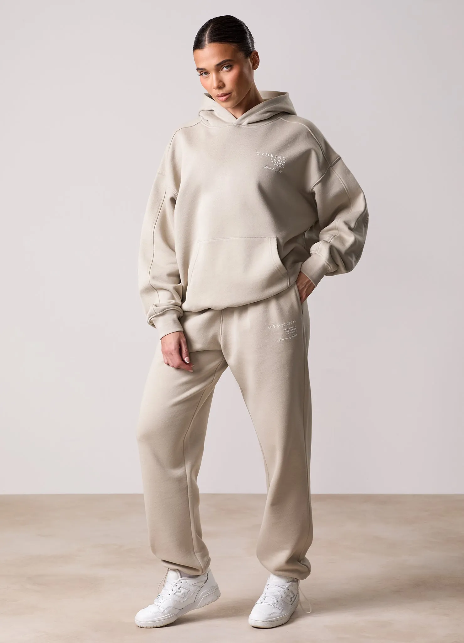 Gym King Define Oversized Hood Tracksuit - Vanilla Brown sold by The Gym King product image thumbnail 3