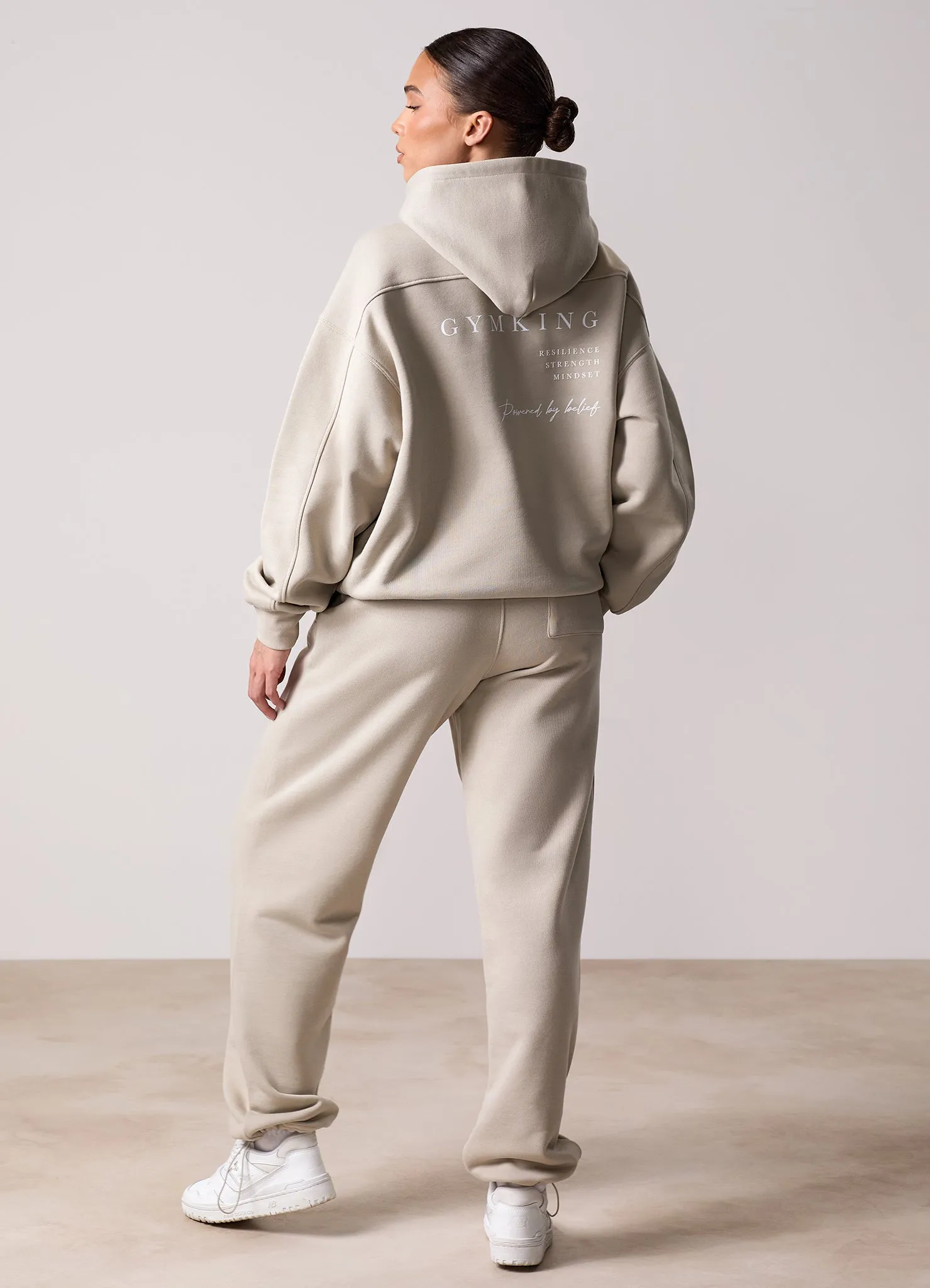 Gym King Define Oversized Hood Tracksuit - Vanilla Brown sold by The Gym King