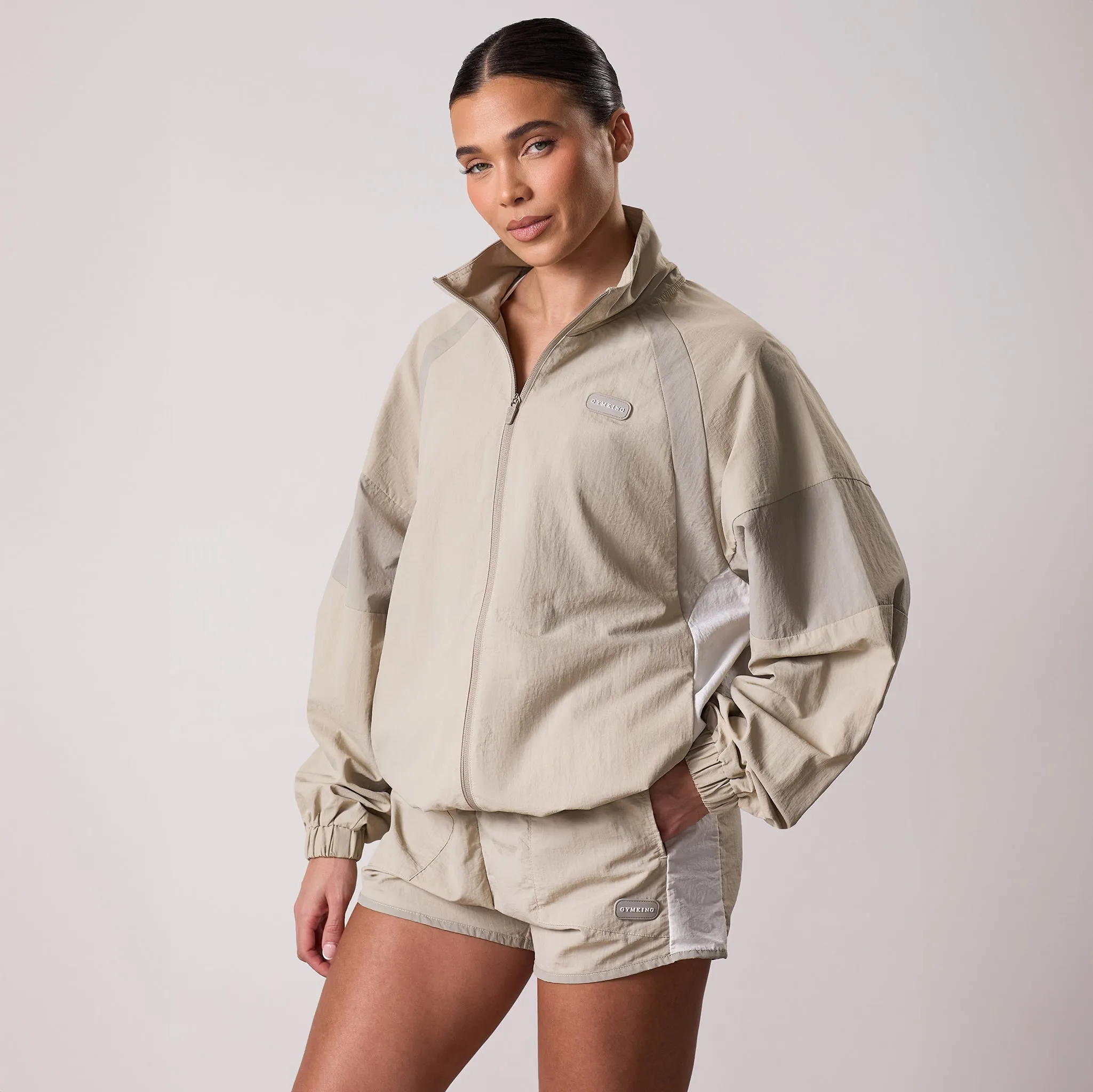 Gym King Track Woven Jacket - Vanilla Brown sold by The Gym King product image thumbnail 2