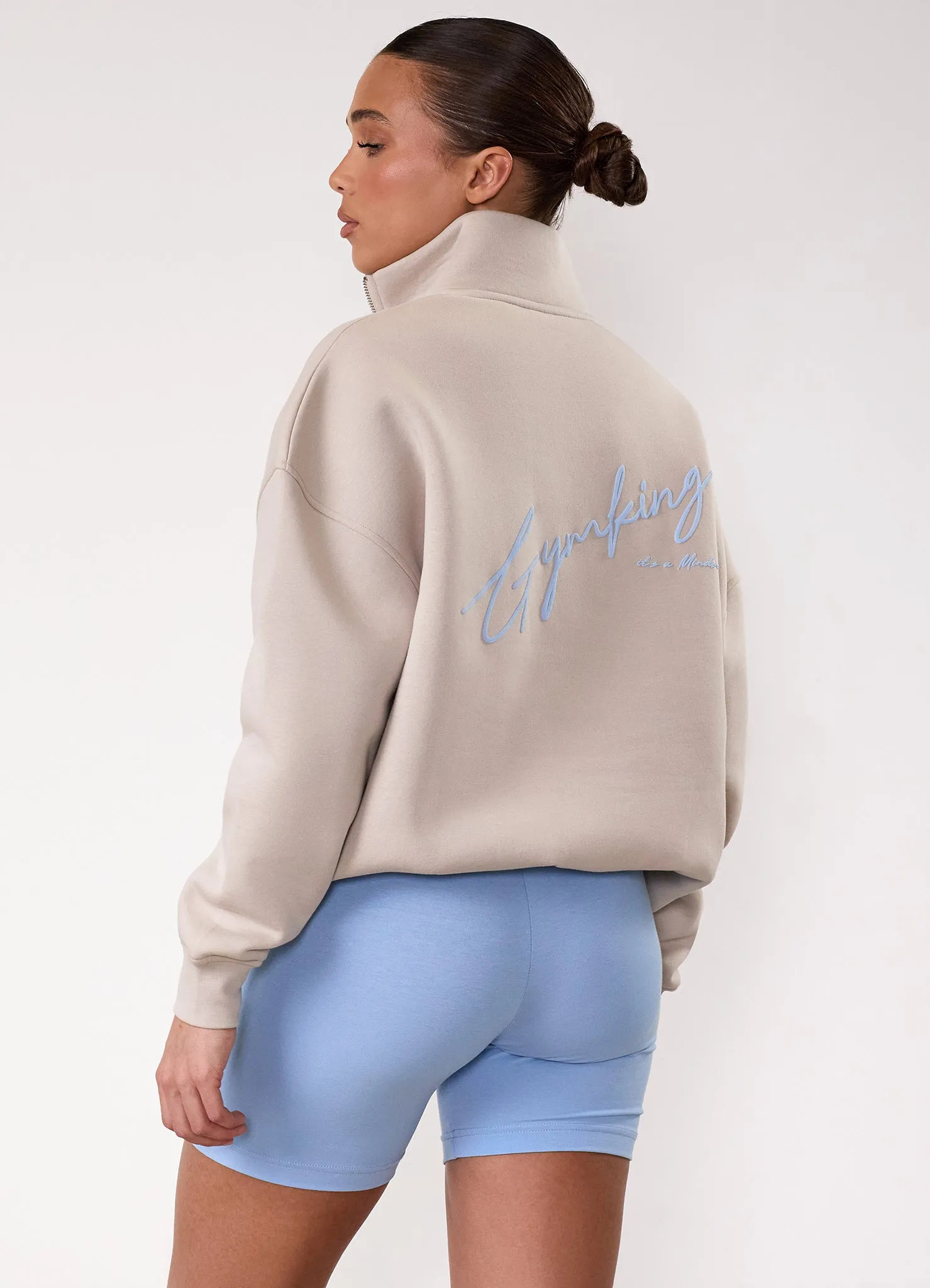 Gym King Script Mindset Funnel - Light Stone/Sky Blue sold by The Gym King