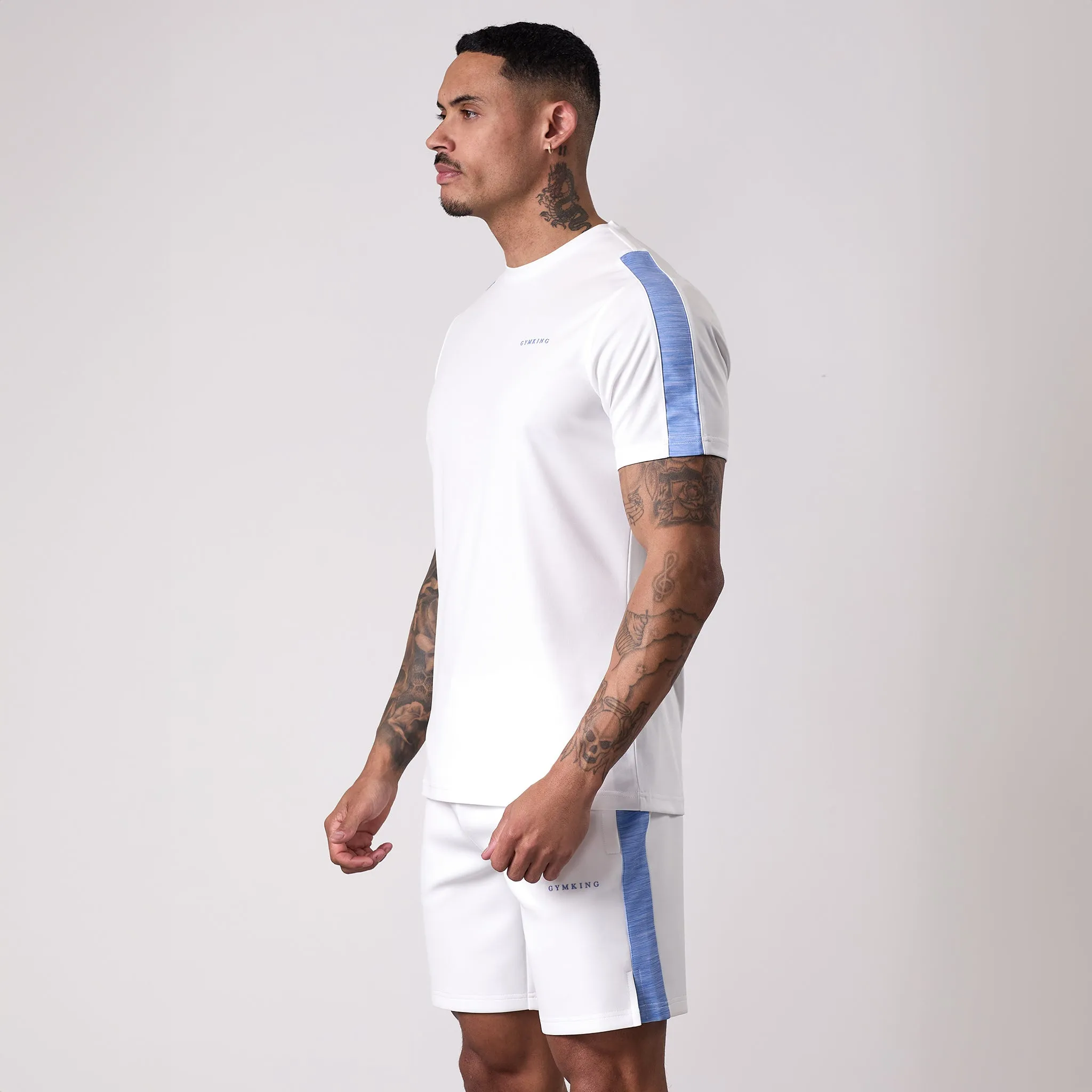 Gym King Core Plus Poly 2.0 Tee - White/Provence Blue sold by The Gym King product image thumbnail 2