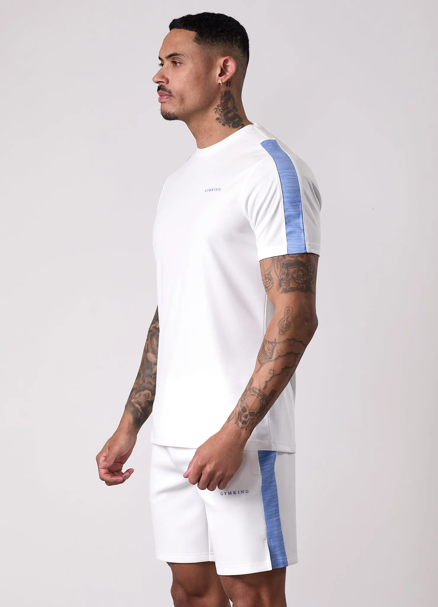 Gym King Core Plus Poly 2.0 Tee - White/Provence Blue sold by The Gym King