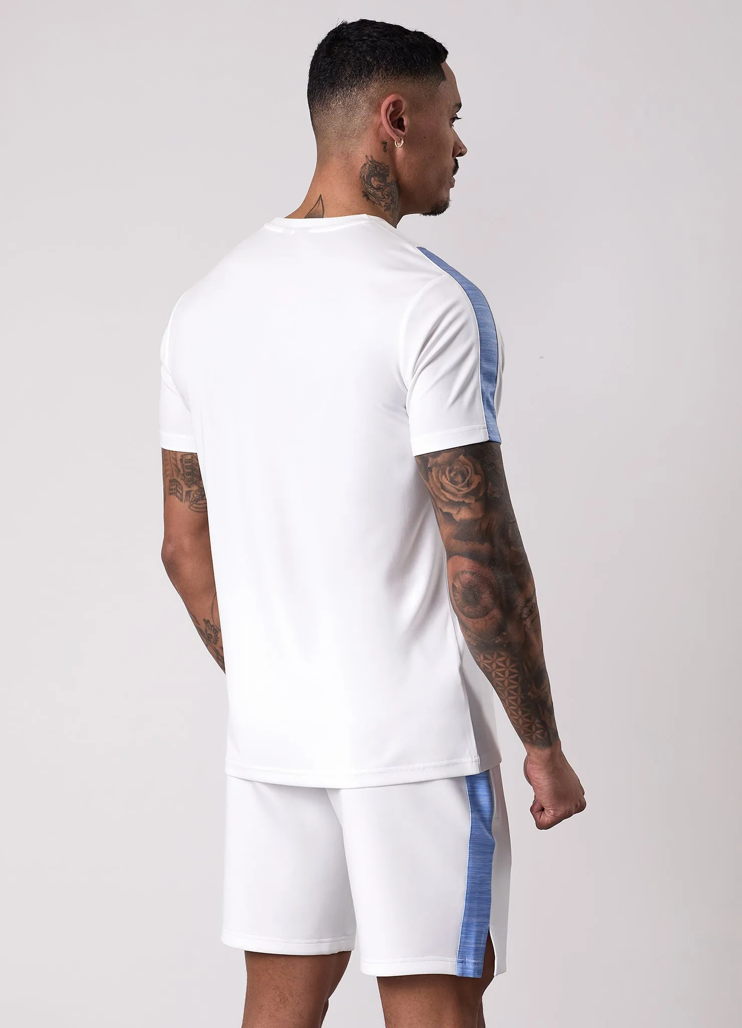 Gym King Core Plus Poly 2.0 Tee - White/Provence Blue sold by The Gym King product image thumbnail 3