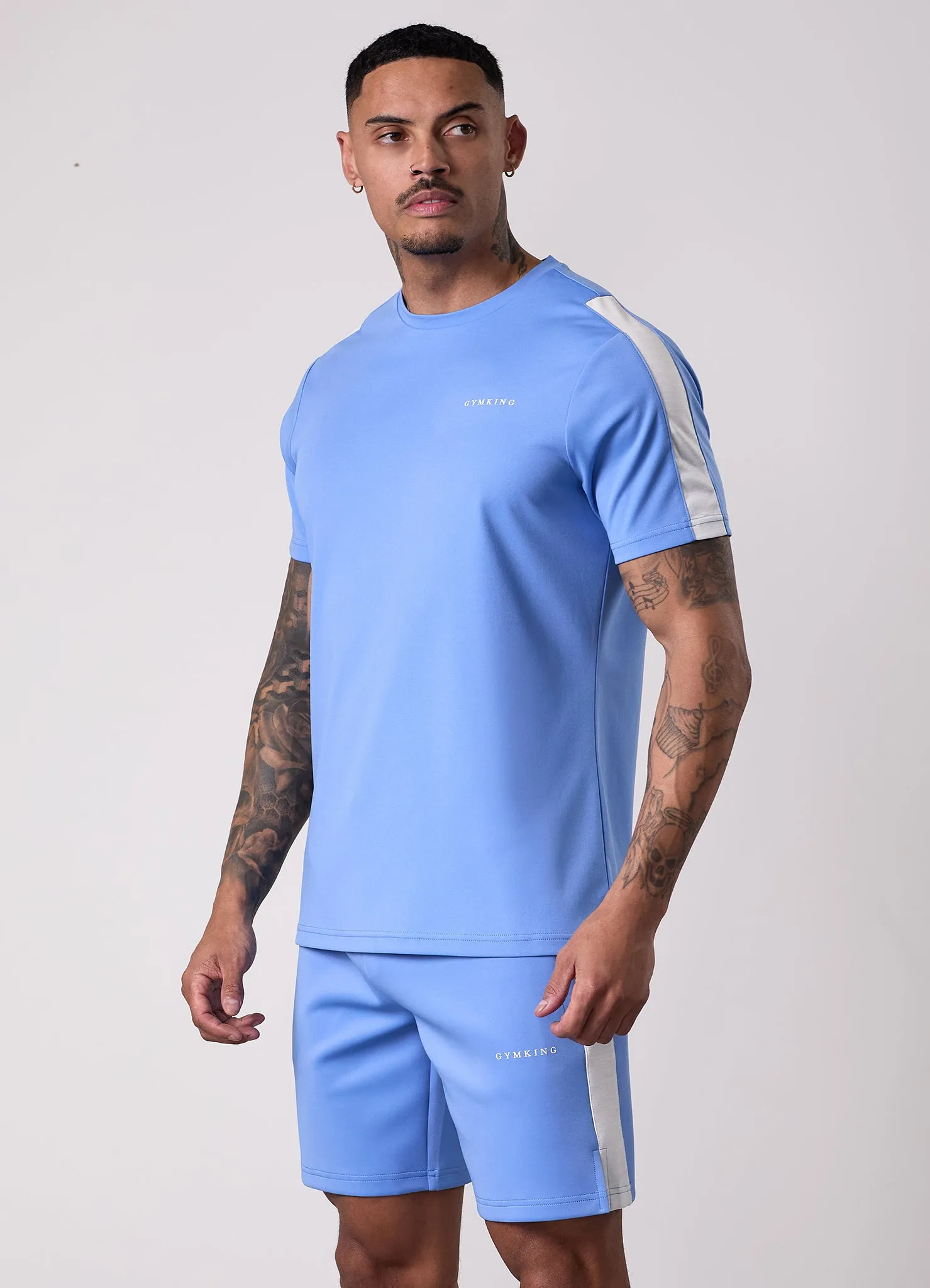 Gym King Core Plus Poly 2.0 Tee - Provence Blue/White sold by The Gym King
